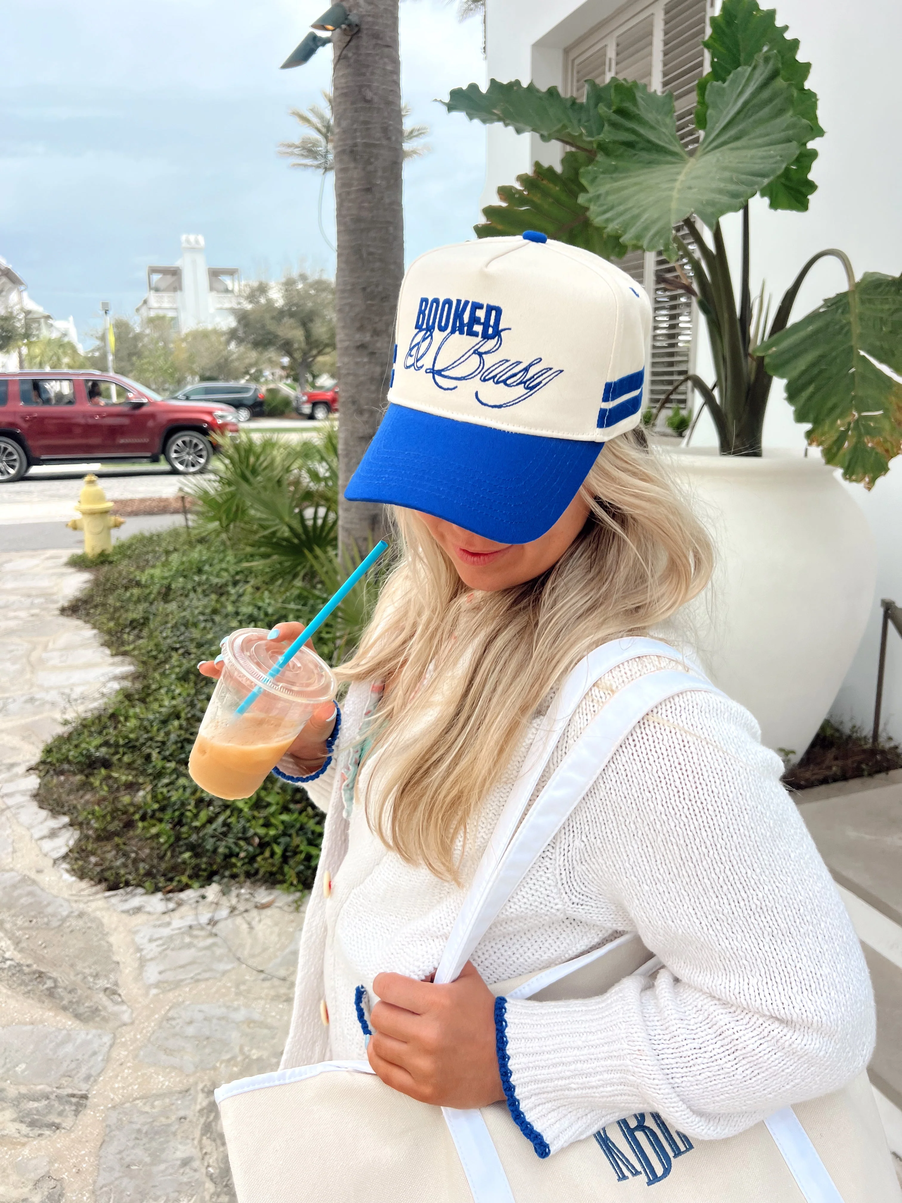Booked and Busy - Royal Blue Vintage Trucker Hat - Image 9
