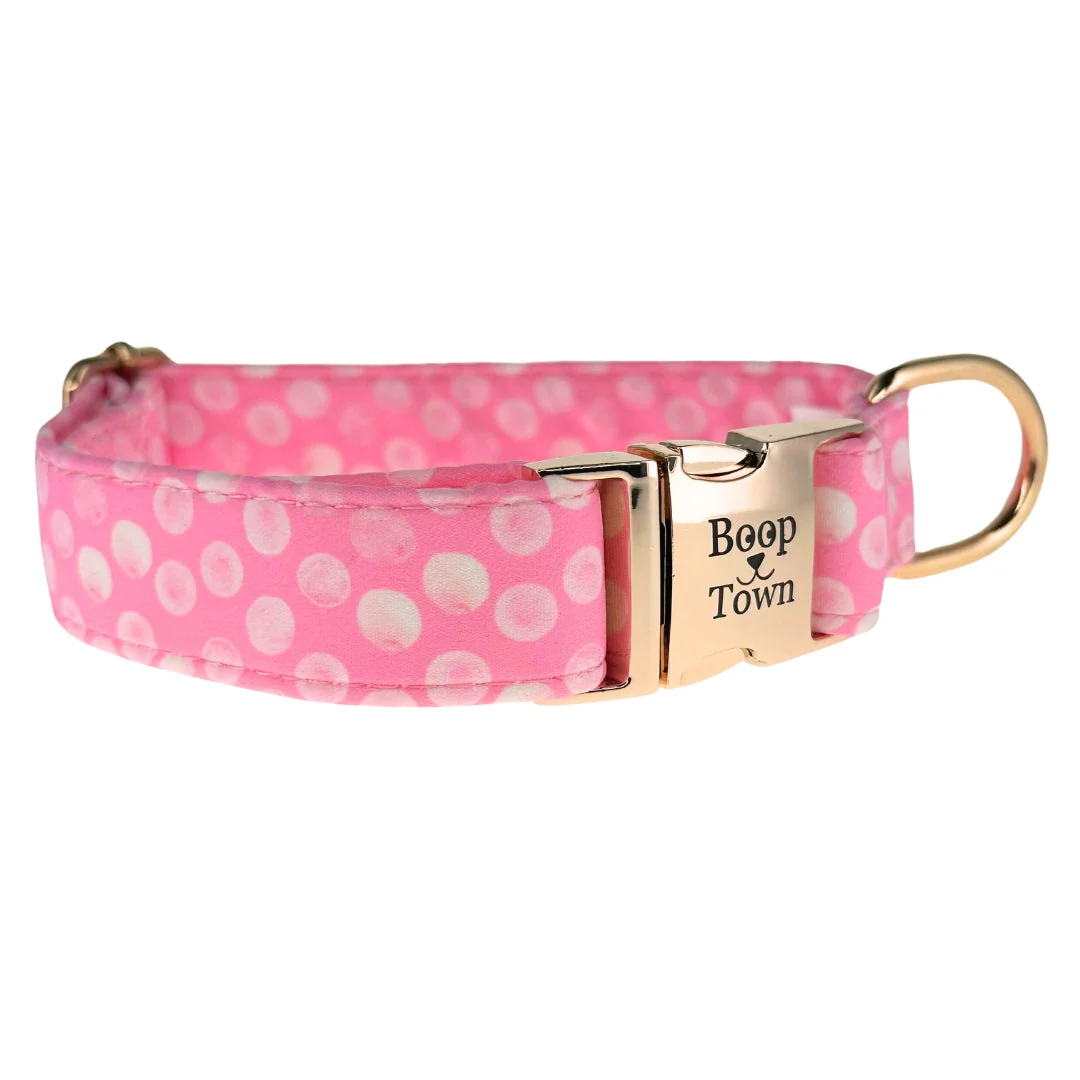 Boop Town Durable Soft Cotton Dog Collar With Nylon Core Quick Release Metal Buckle Adjustable for Girls Boys Small Medium Large Comfortable Pet Products Reduces Hair Matting Gold Tone Zinc Alloy Hardware - Image 18
