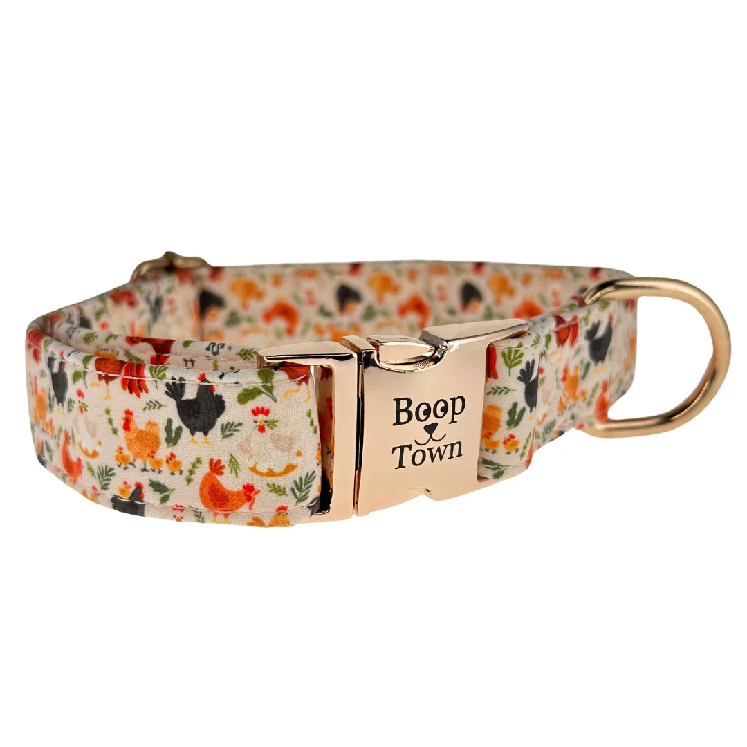 Boop Town Durable Soft Cotton Dog Collar With Nylon Core Quick Release Metal Buckle Adjustable for Girls Boys Small Medium Large Comfortable Pet Products Reduces Hair Matting Gold Tone Zinc Alloy Hardware - Image 21