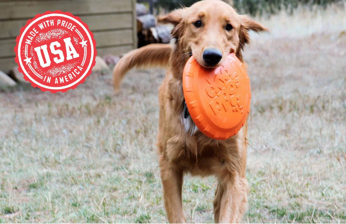 Bottle Top Flyer Rubber Frisbee for Dogs | Orange | Vet Approved | USA Made - Image 10