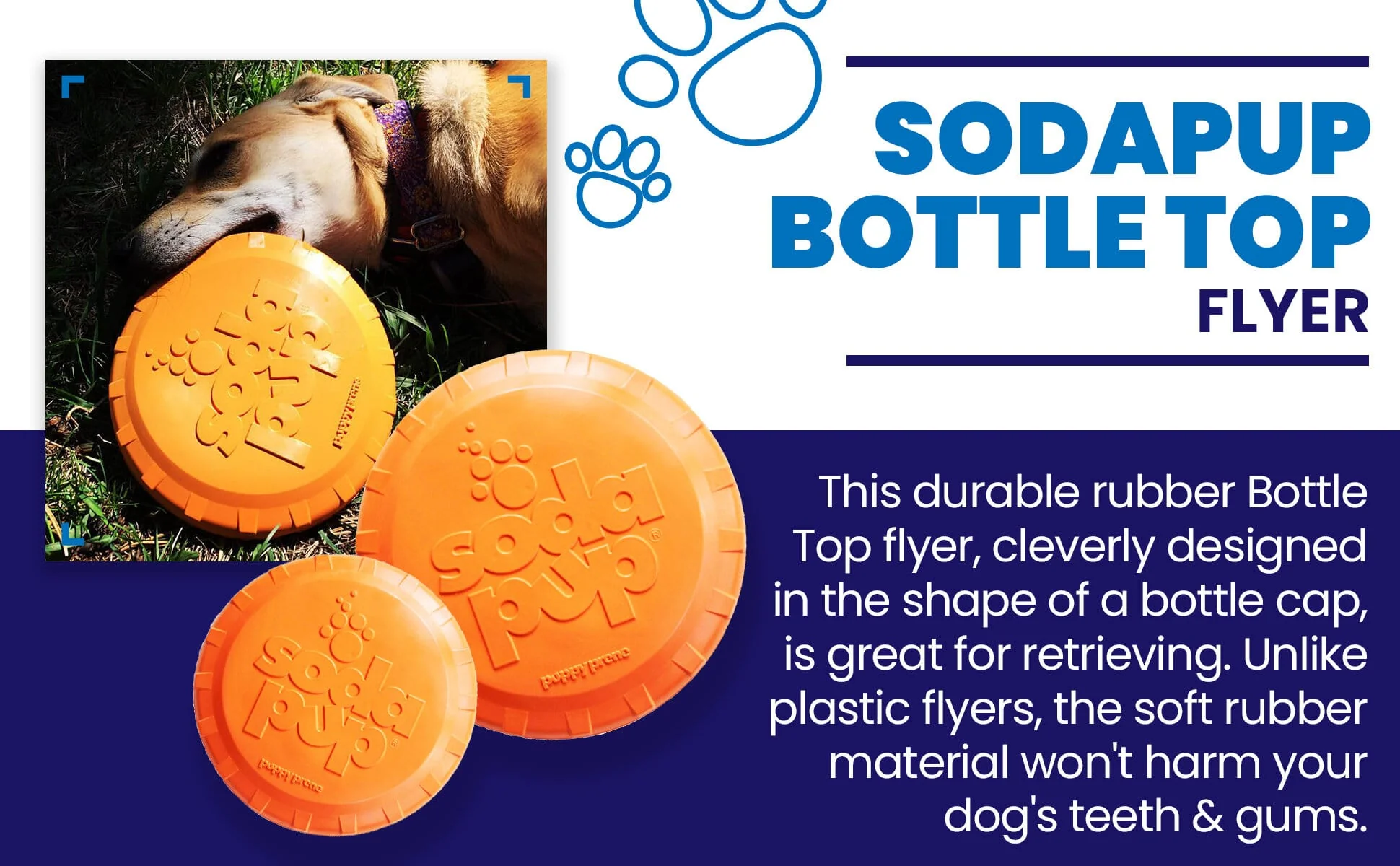 Bottle Top Flyer Rubber Frisbee for Dogs | Orange | Vet Approved | USA Made - Image 13