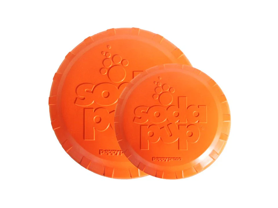 Bottle Top Flyer Rubber Frisbee for Dogs | Orange | Vet Approved | USA Made - Image 6