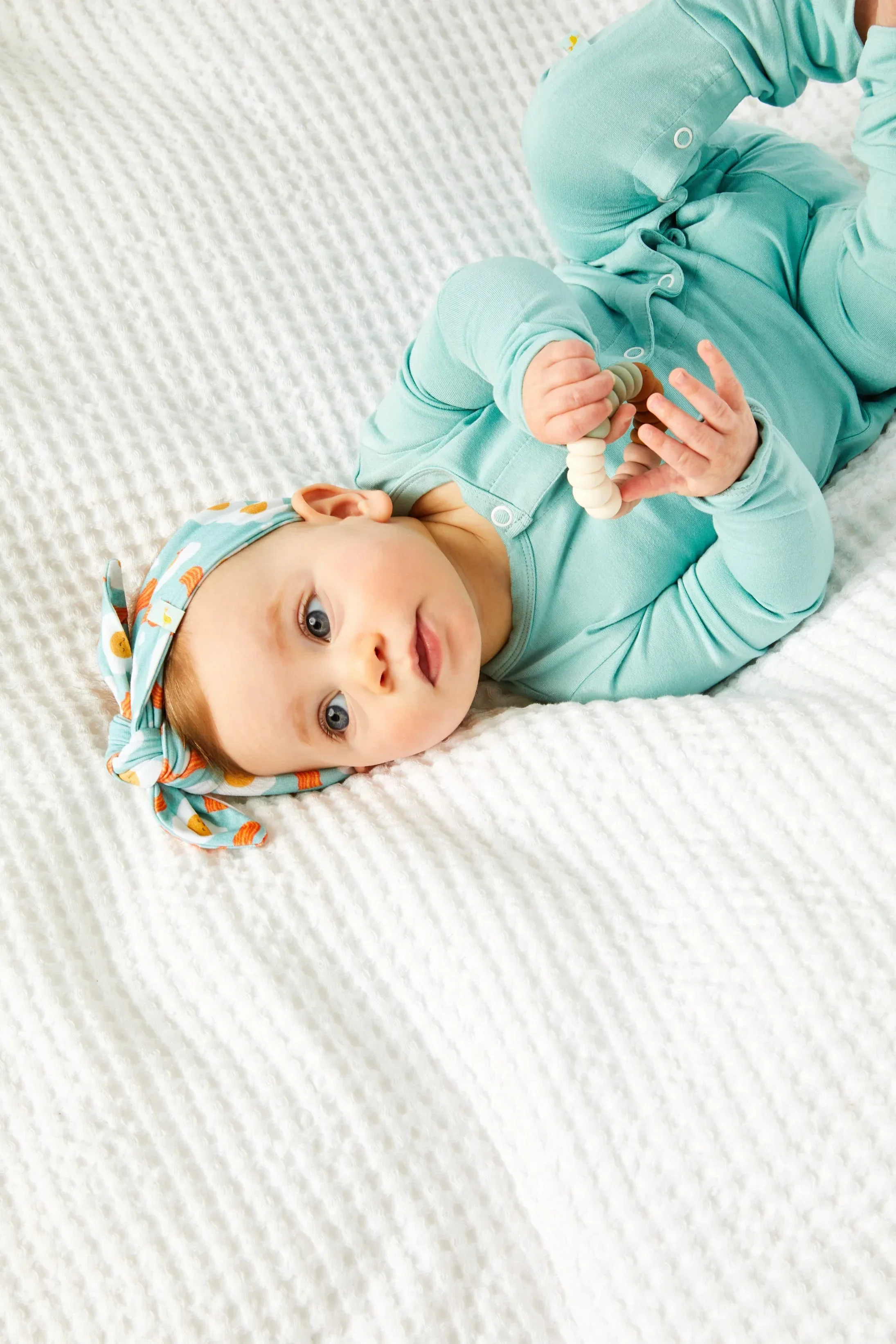 Bow Headband - Bacon & Eggs Blue - Image 2