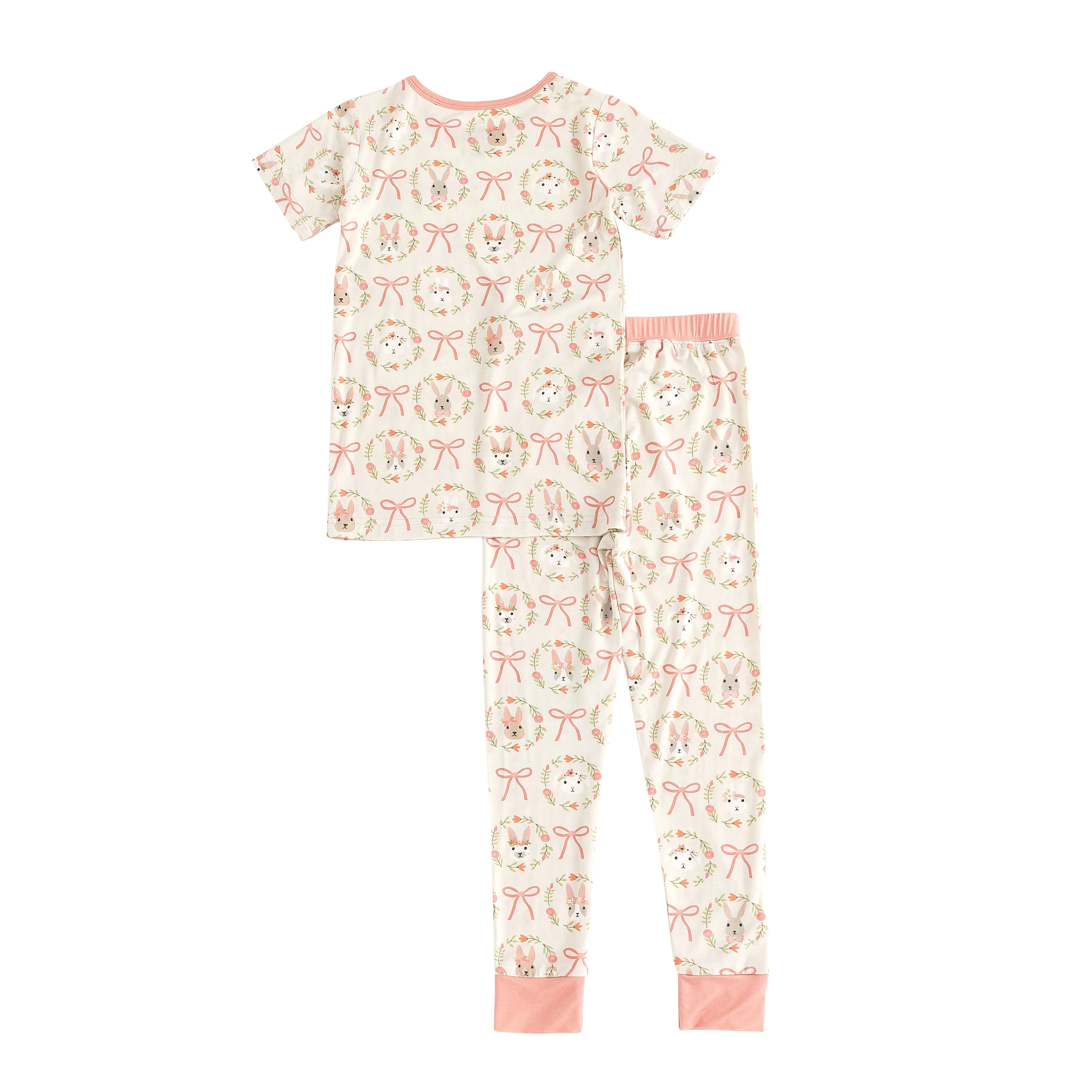 Bows & Bunnies (Short Sleeve PJ) - Pink - Image 2