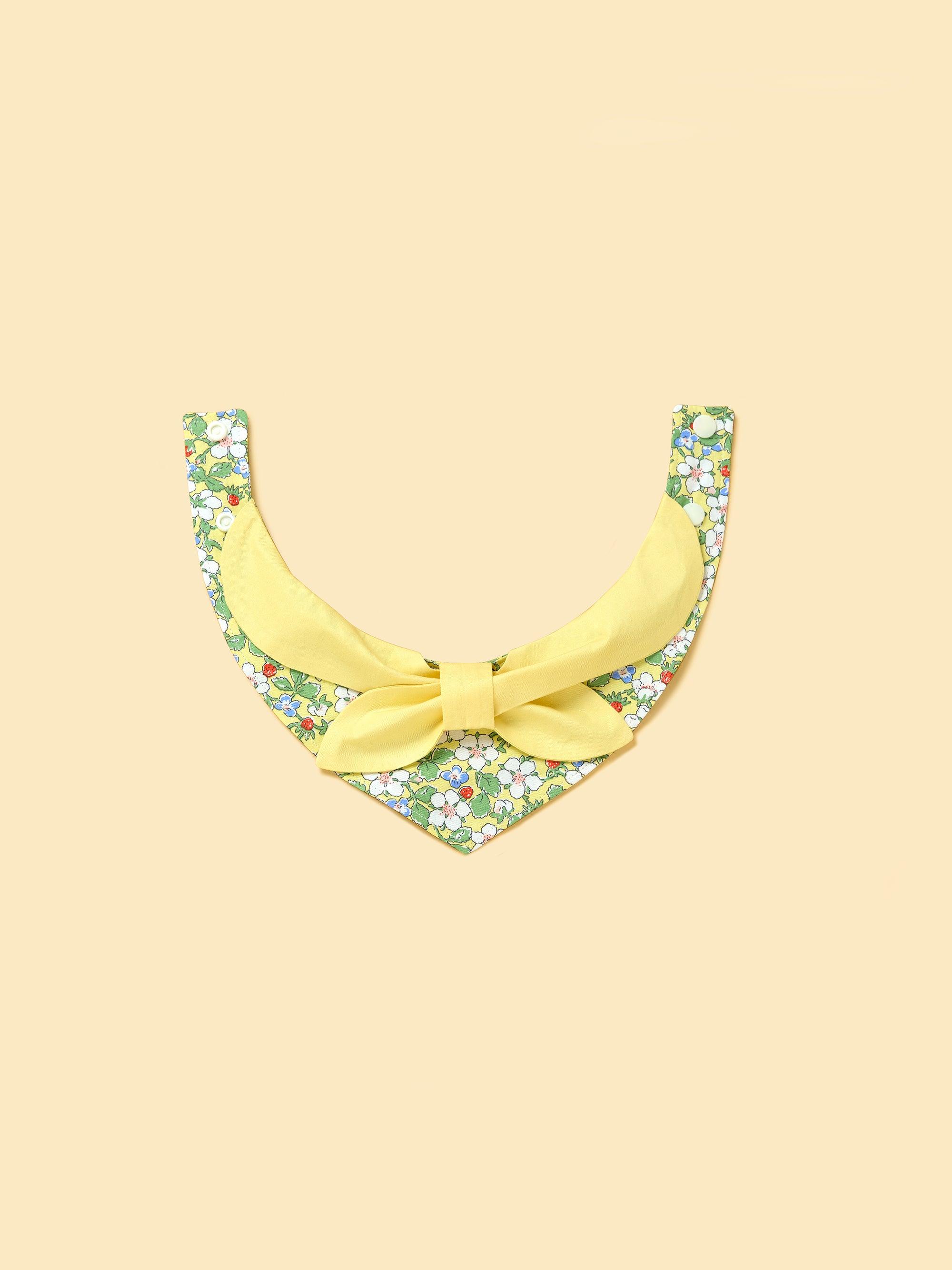 Bowtiful Garden Butter Yellow Floral Bandana - Image 3