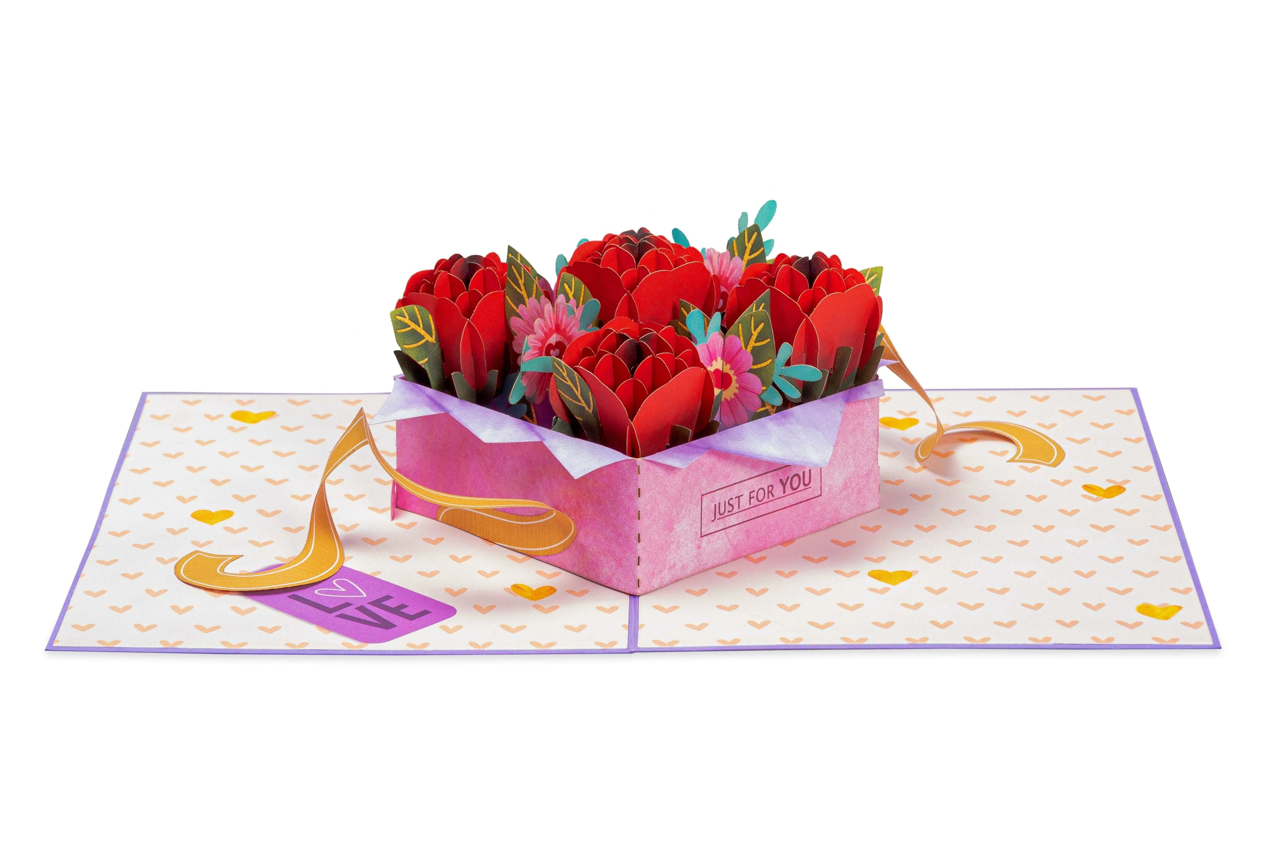 Box of Roses Pop Up Card - 5" x 7" - Image 6