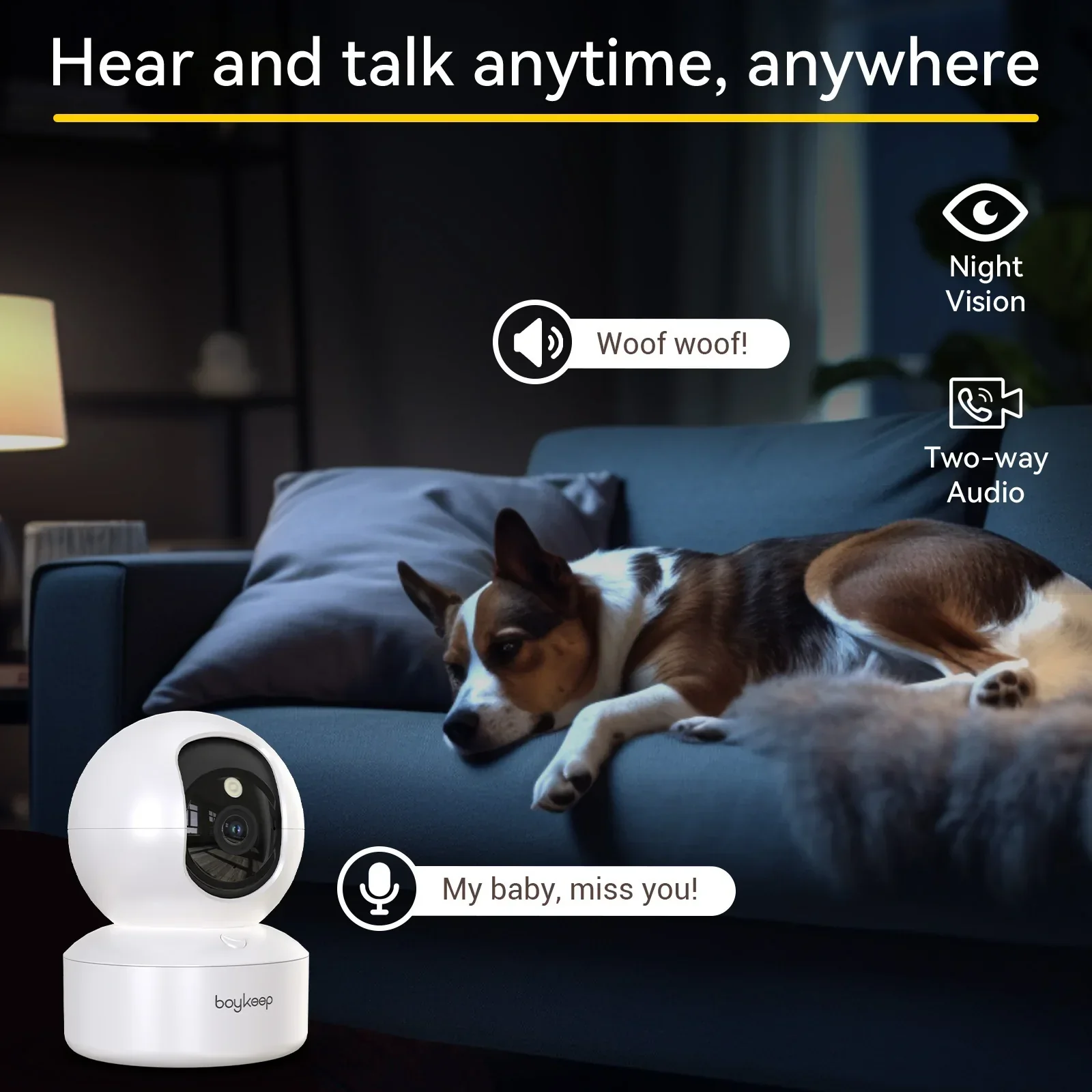 BoyKeep Smart Camera 2K WiFi Indoor Security - Image 4