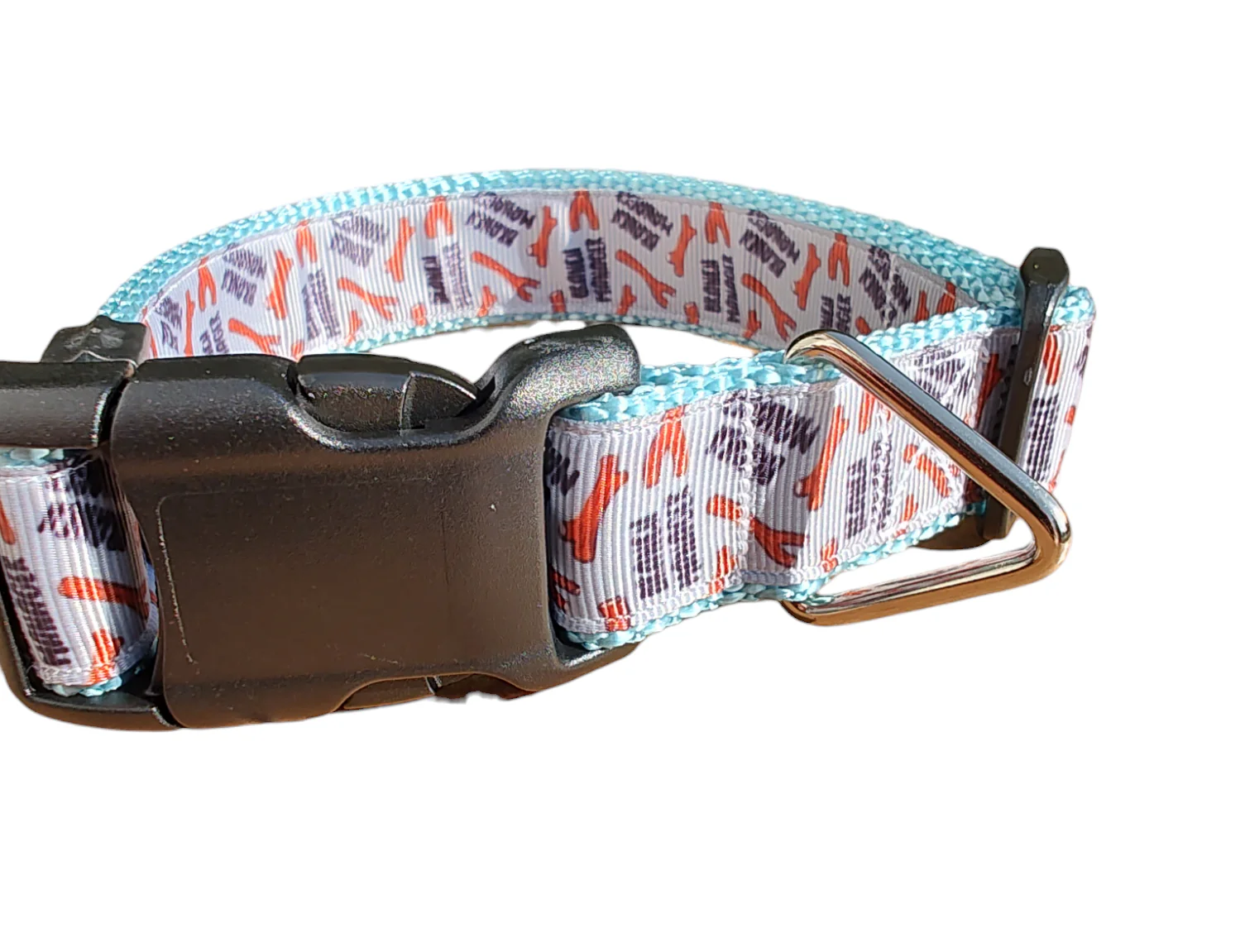 Branch Manager Light Blue Nylon Dog Collar MD, LG, XL, Leash, Martingale - Image 3