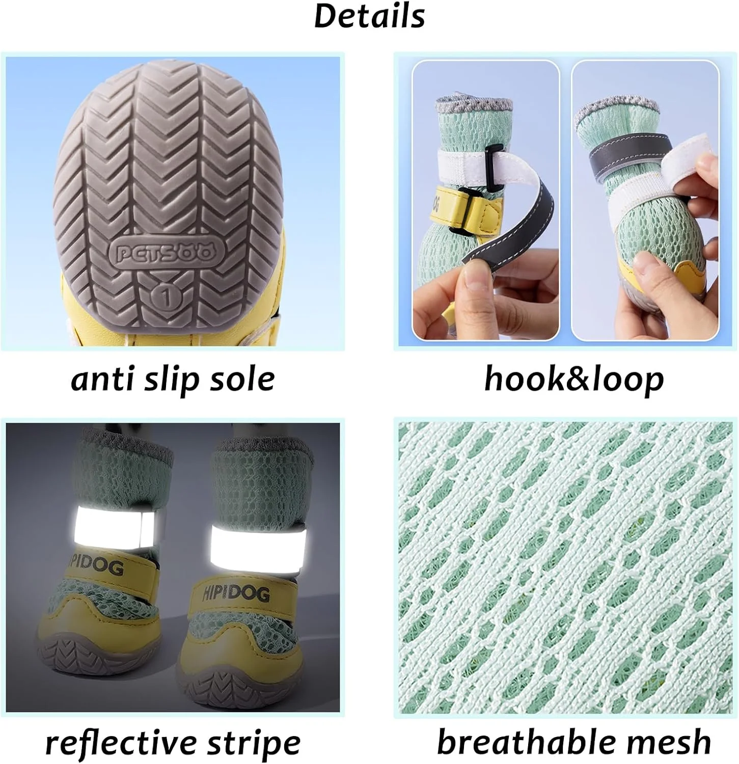 Breathable Dog Shoes with Anti-Slip Sole & Reflective Straps - Image 5