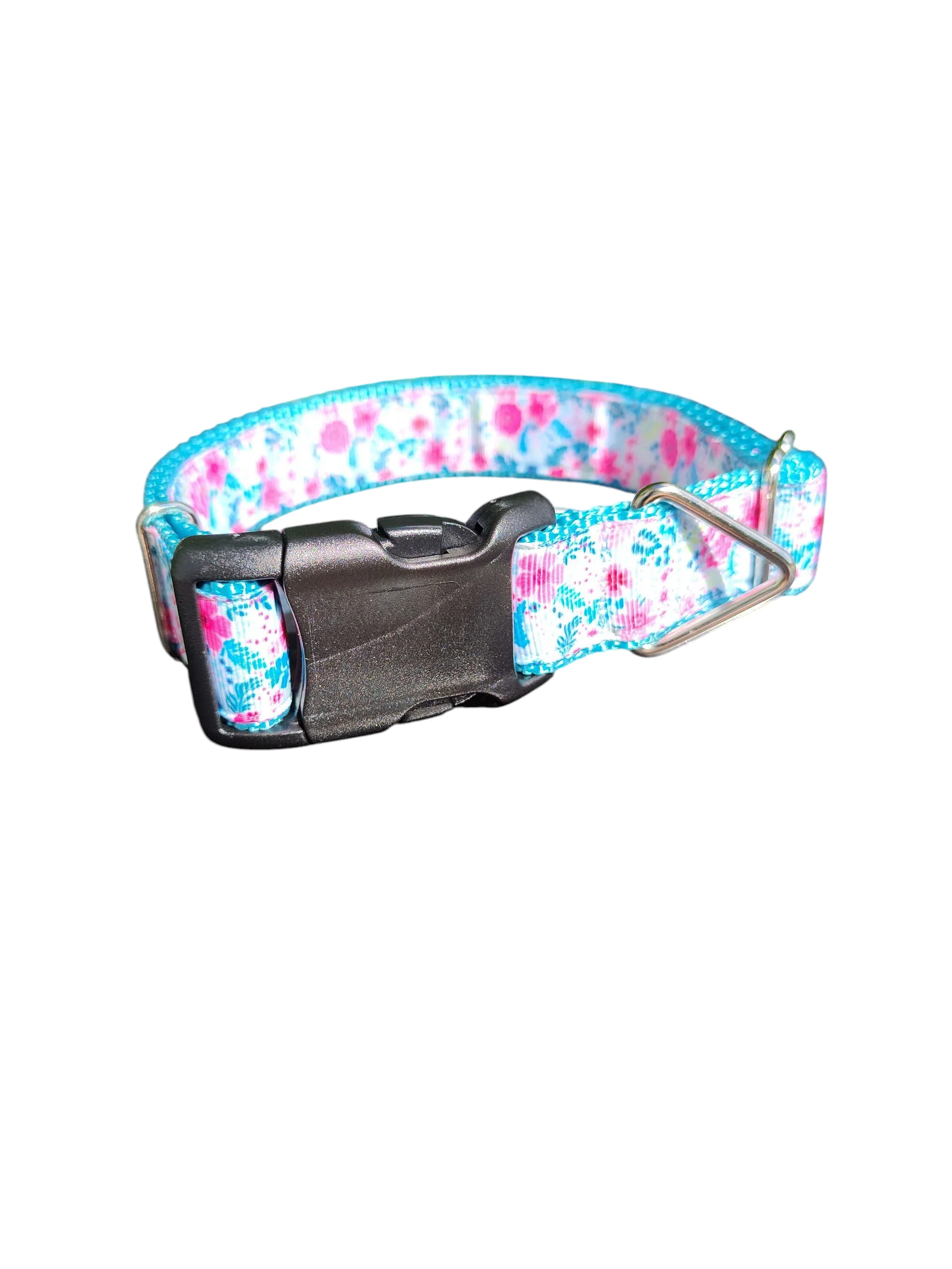 Bright Floral Nylon Dog Collar - Image 2