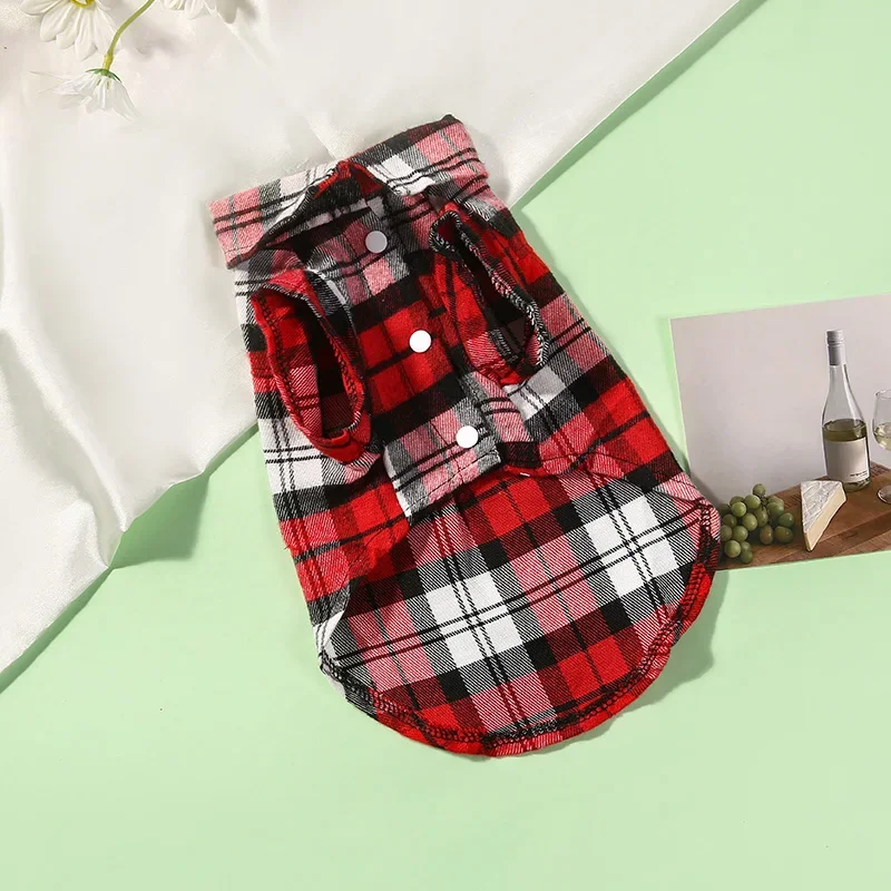 British Style Plaid Dog Shirt – Cotton Pet Clothes for Small Dogs & Cats - Image 7