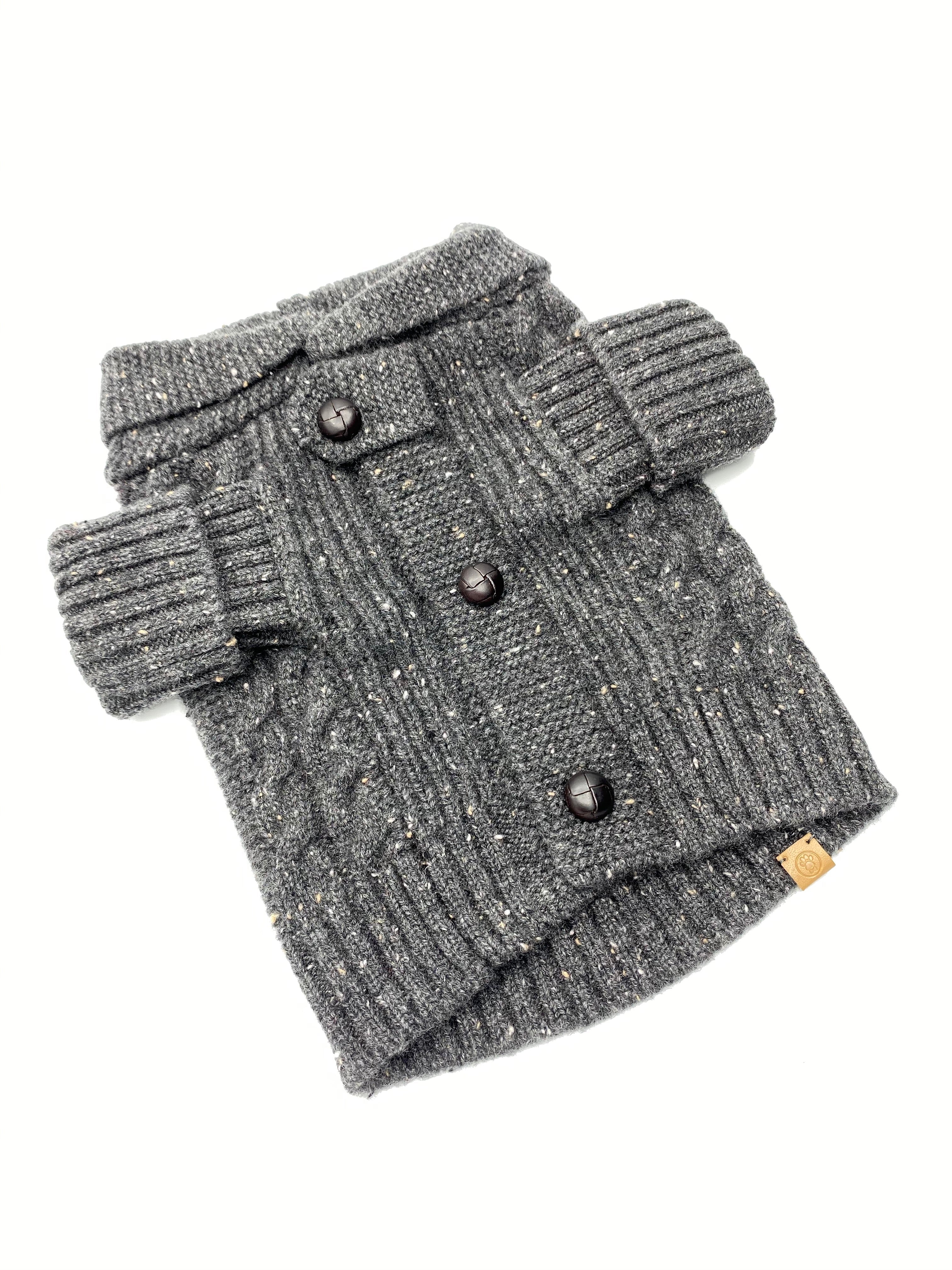 Brooklyn Cashmere Cardigan, Charcoal - Image 2