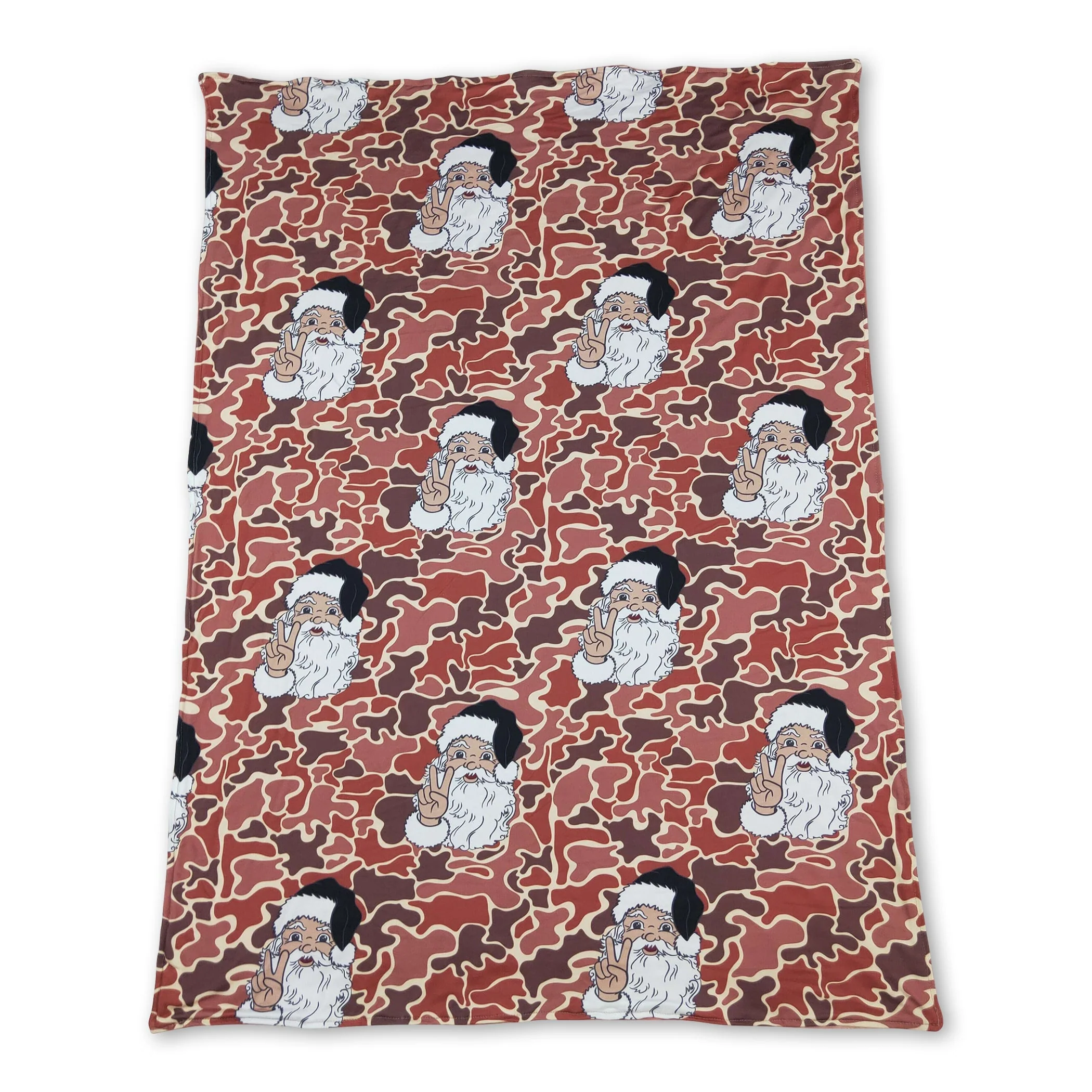 Brown camo santa baby kids Christmas blankets - Image 2