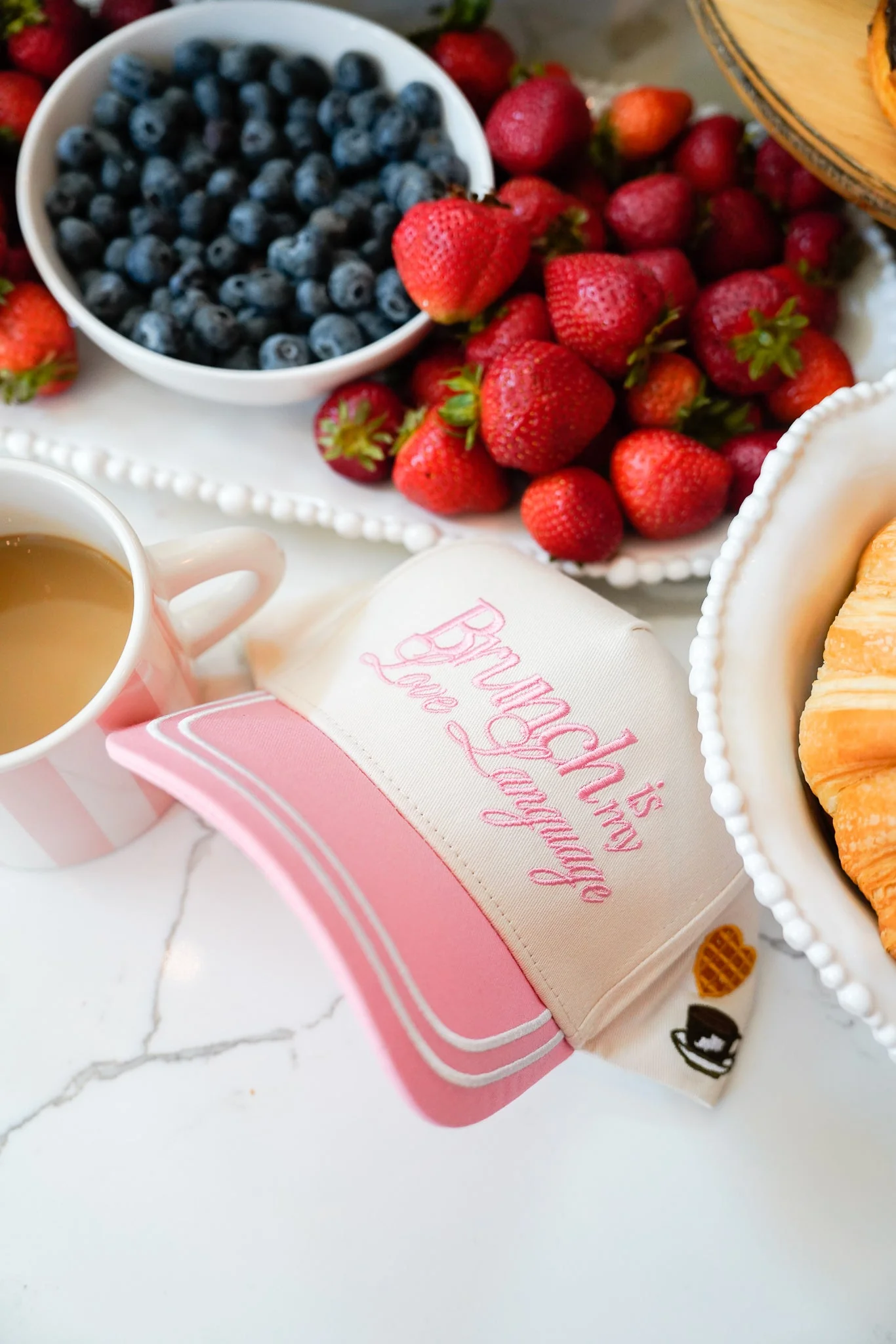 Brunch is my Love Language - Pink Vintage Trucker Hat - Image 3