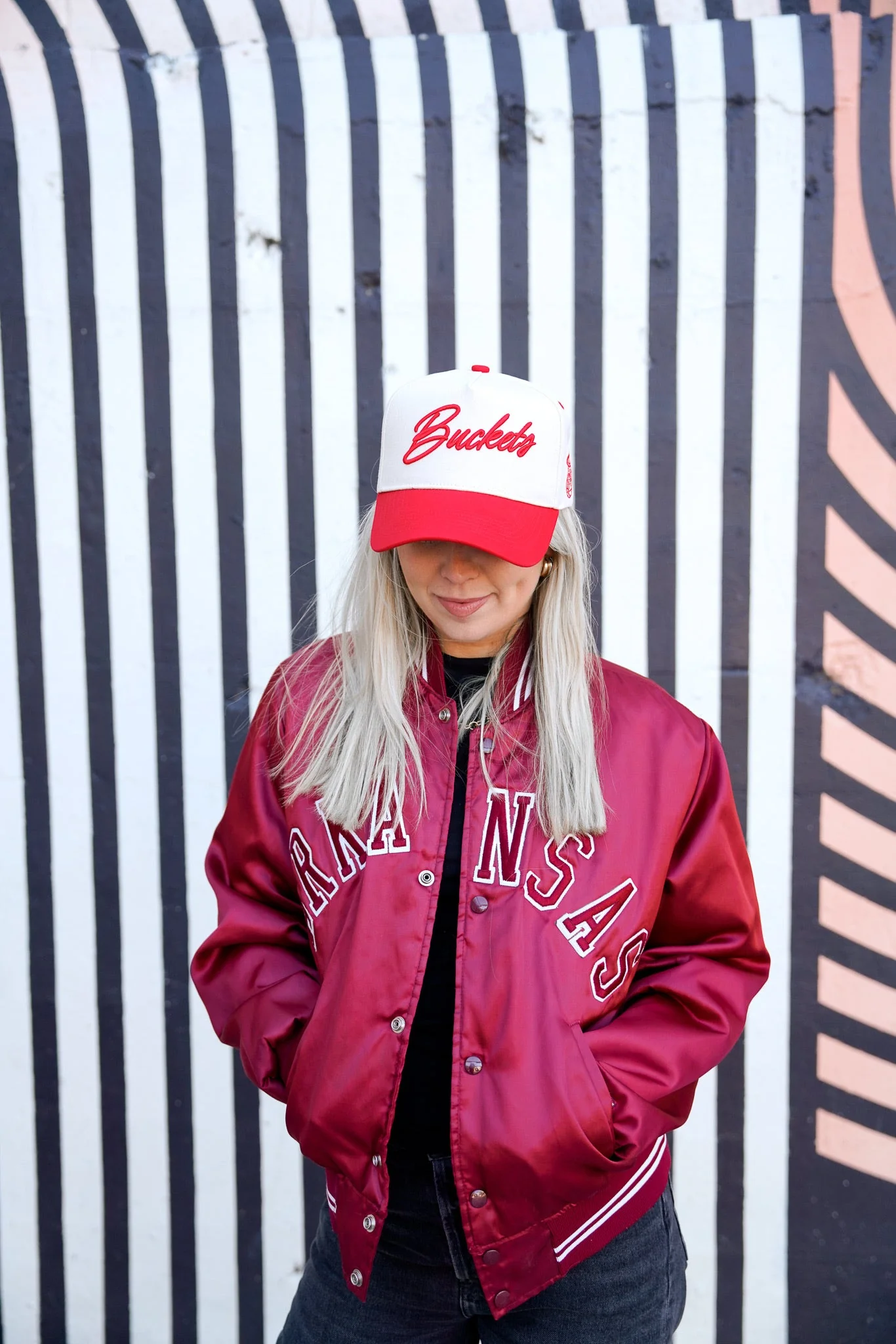Buckets - Red Vintage Trucker Hat - Image 2