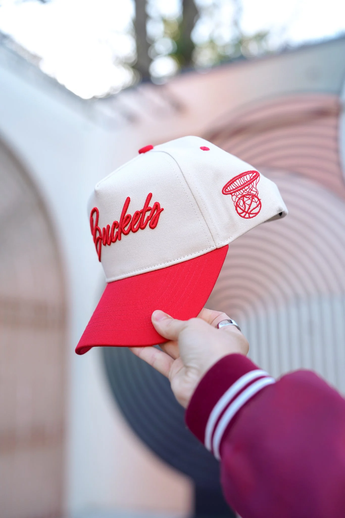 Buckets - Red Vintage Trucker Hat - Image 3