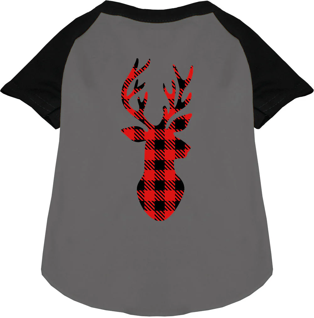 Buffalo Check Deer Pet Raglan Shirt - Image 3