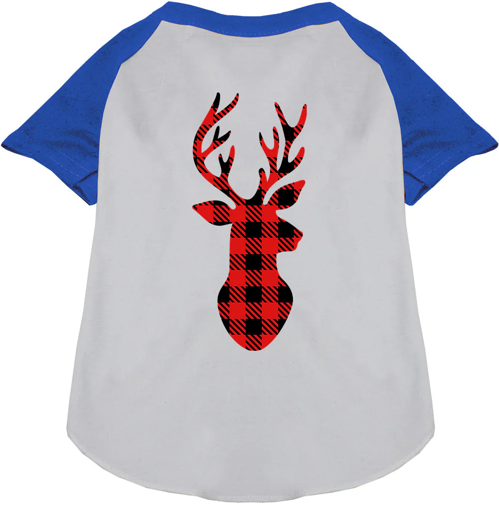 Buffalo Check Deer Pet Raglan Shirt - Image 4