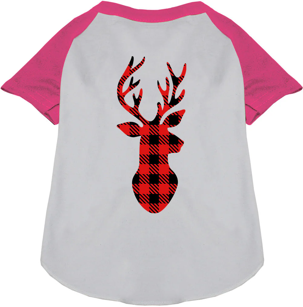 Buffalo Check Deer Pet Raglan Shirt - Image 5