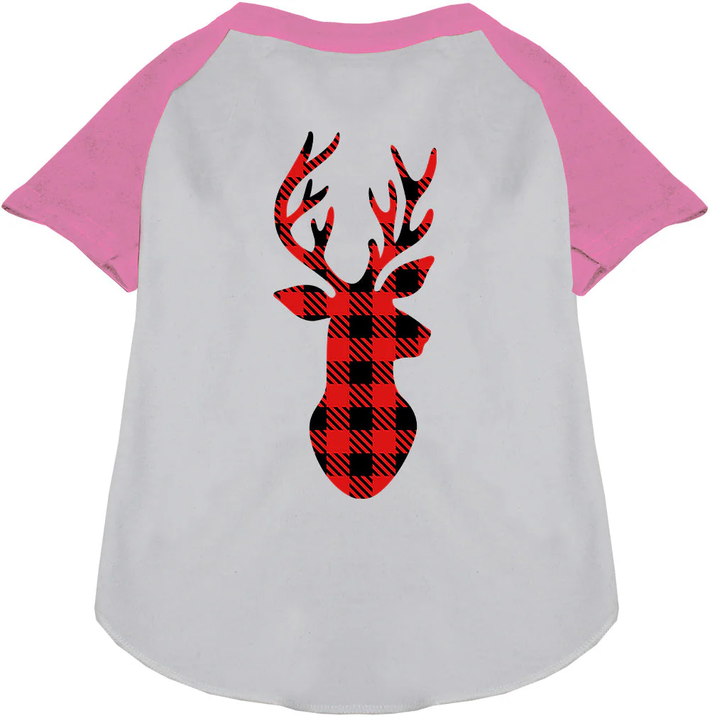 Buffalo Check Deer Pet Raglan Shirt - Image 6