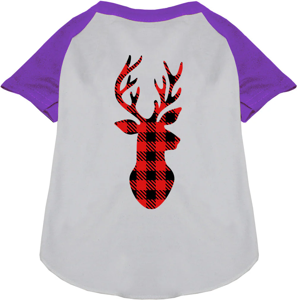 Buffalo Check Deer Pet Raglan Shirt - Image 7