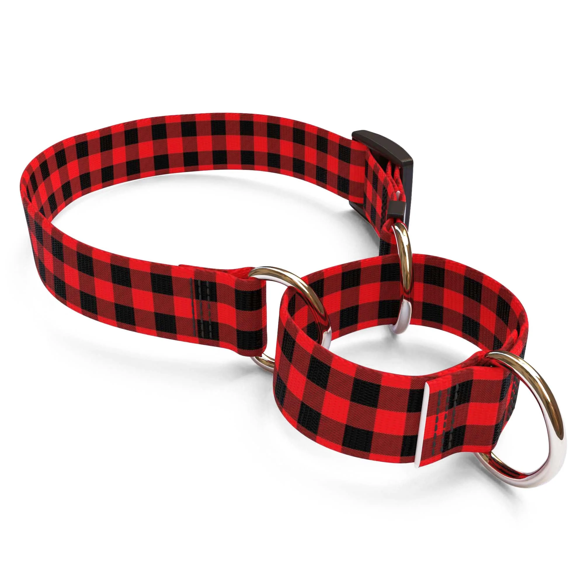 Buffalo Plaid Red Dog Collar - Image 3