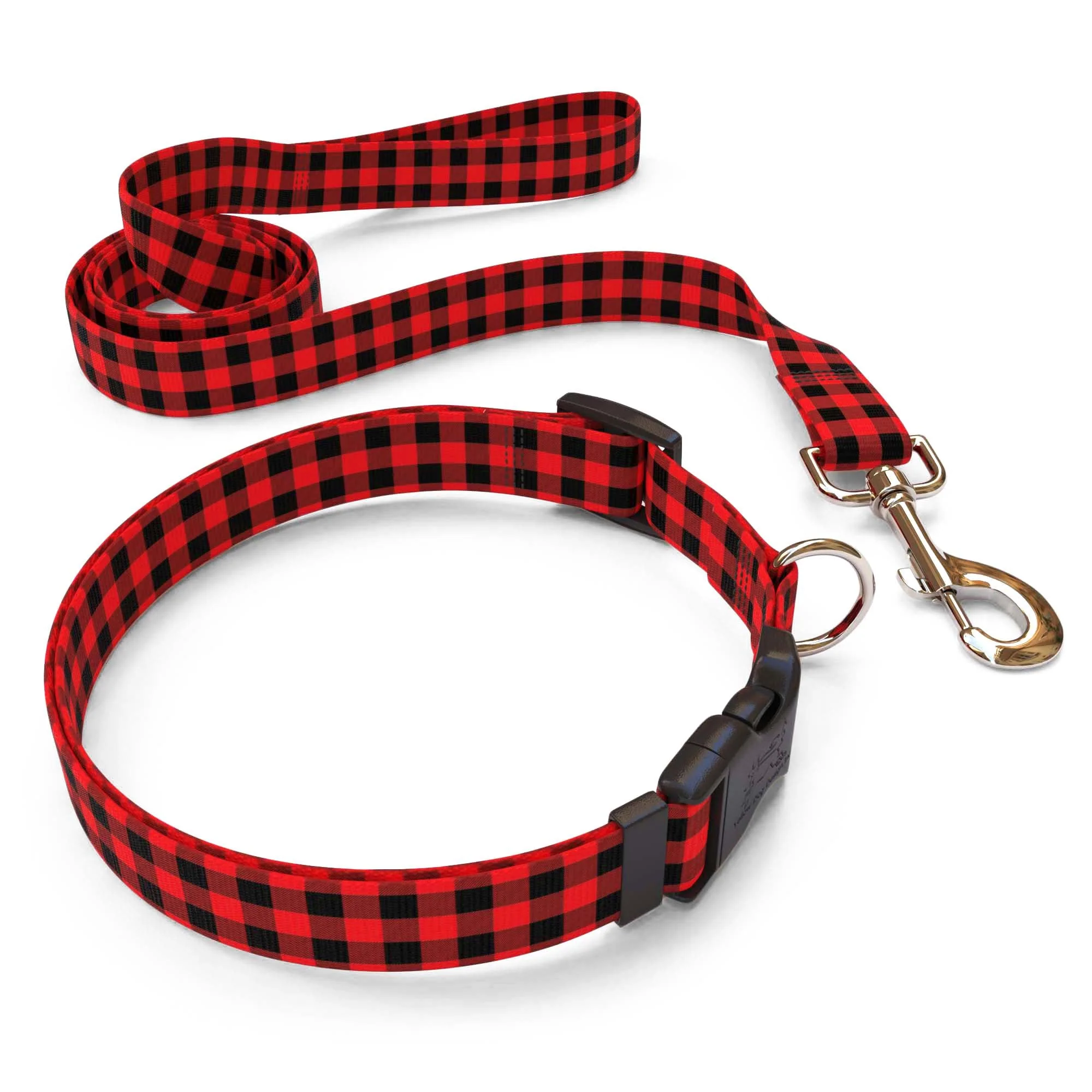 Buffalo Plaid Red Dog Collar - Image 4