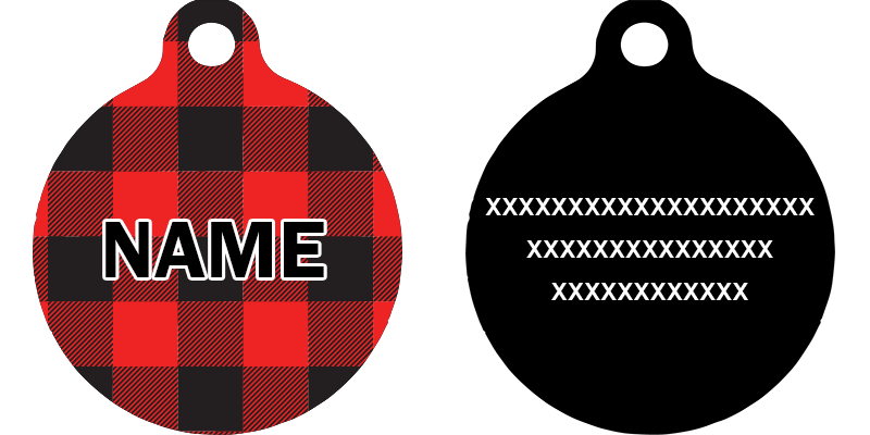 Buffalo Plaid Red HD Dog ID Tag - Image 2