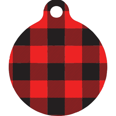 Buffalo Plaid Red HD Dog ID Tag - Image 3