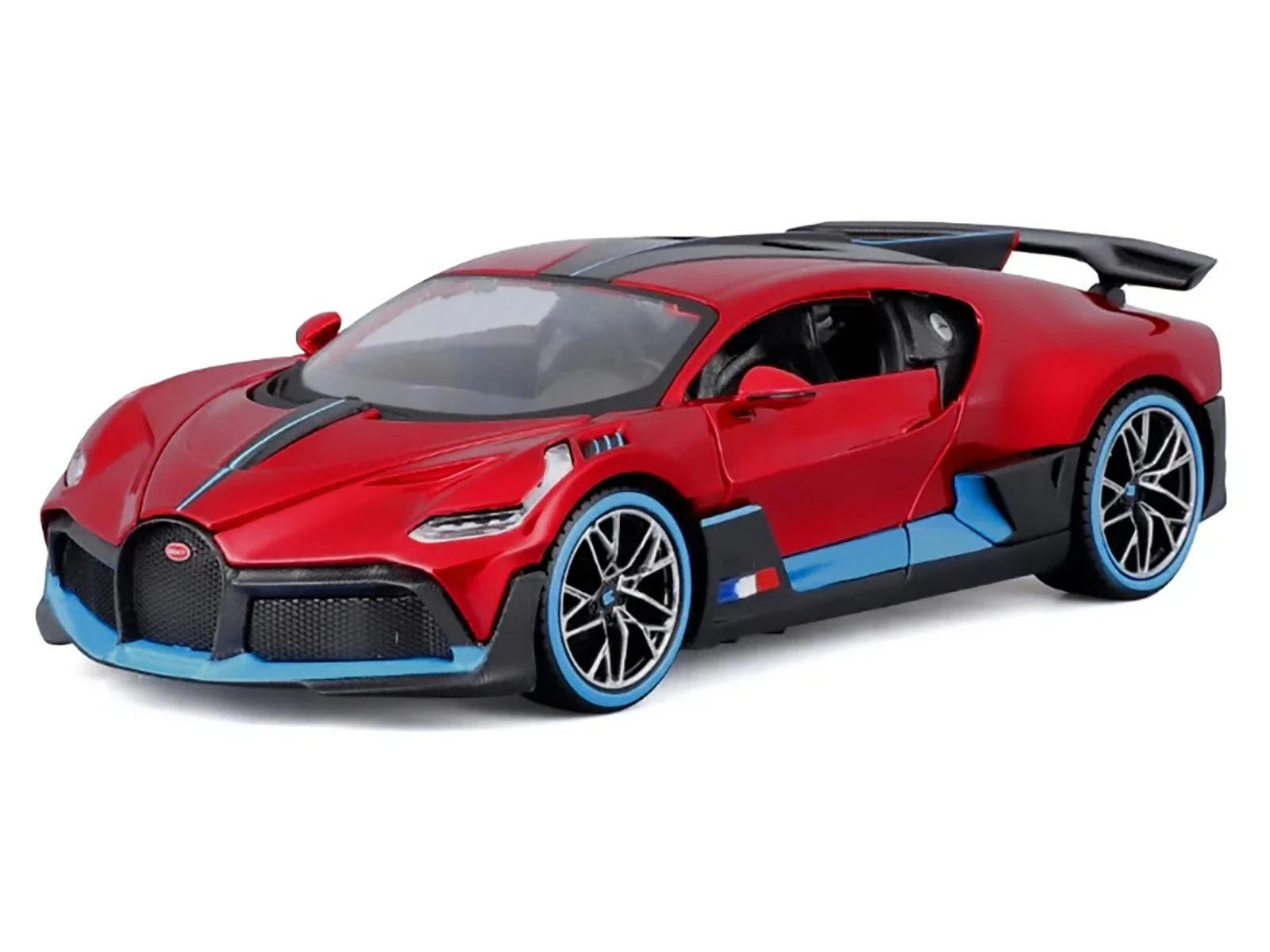 Bugatti Divo Red Metallic with Carbon and Blue Accents "Special Edition" 1/24 Diecast Model Car by Maisto - Image 2