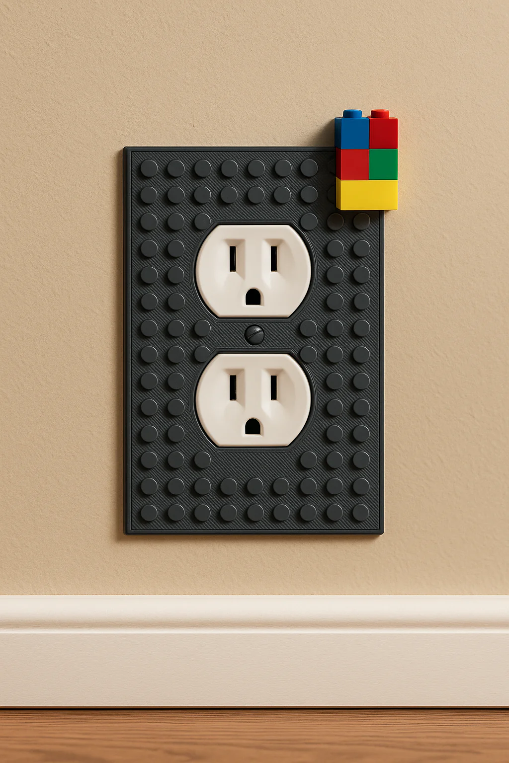 Build-On Duplex Outlet Cover Wall Plate for Kids’ Rooms - Image 2