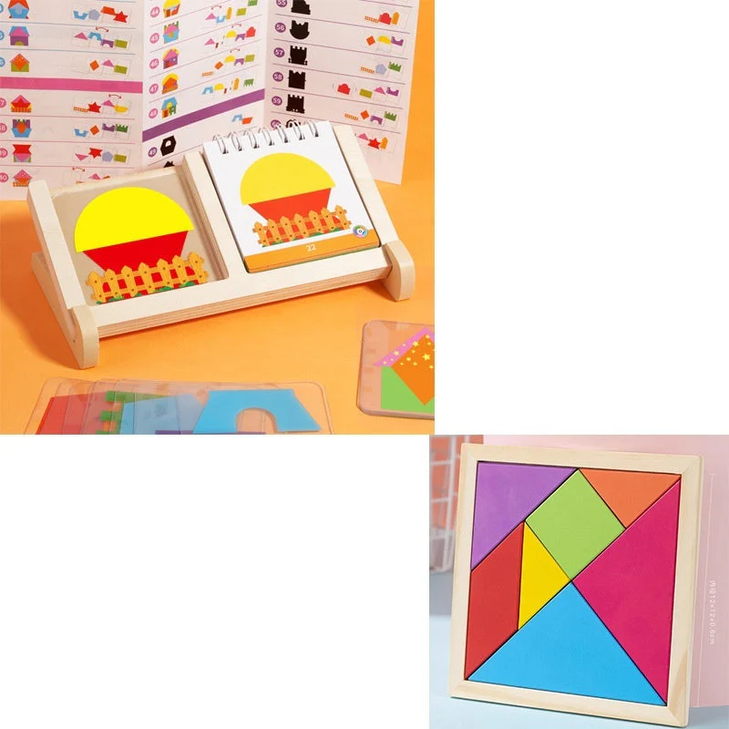 Building Block House Geometric Shape Spatial Reasoning Puzzle Tabletop Game Toy - Image 7