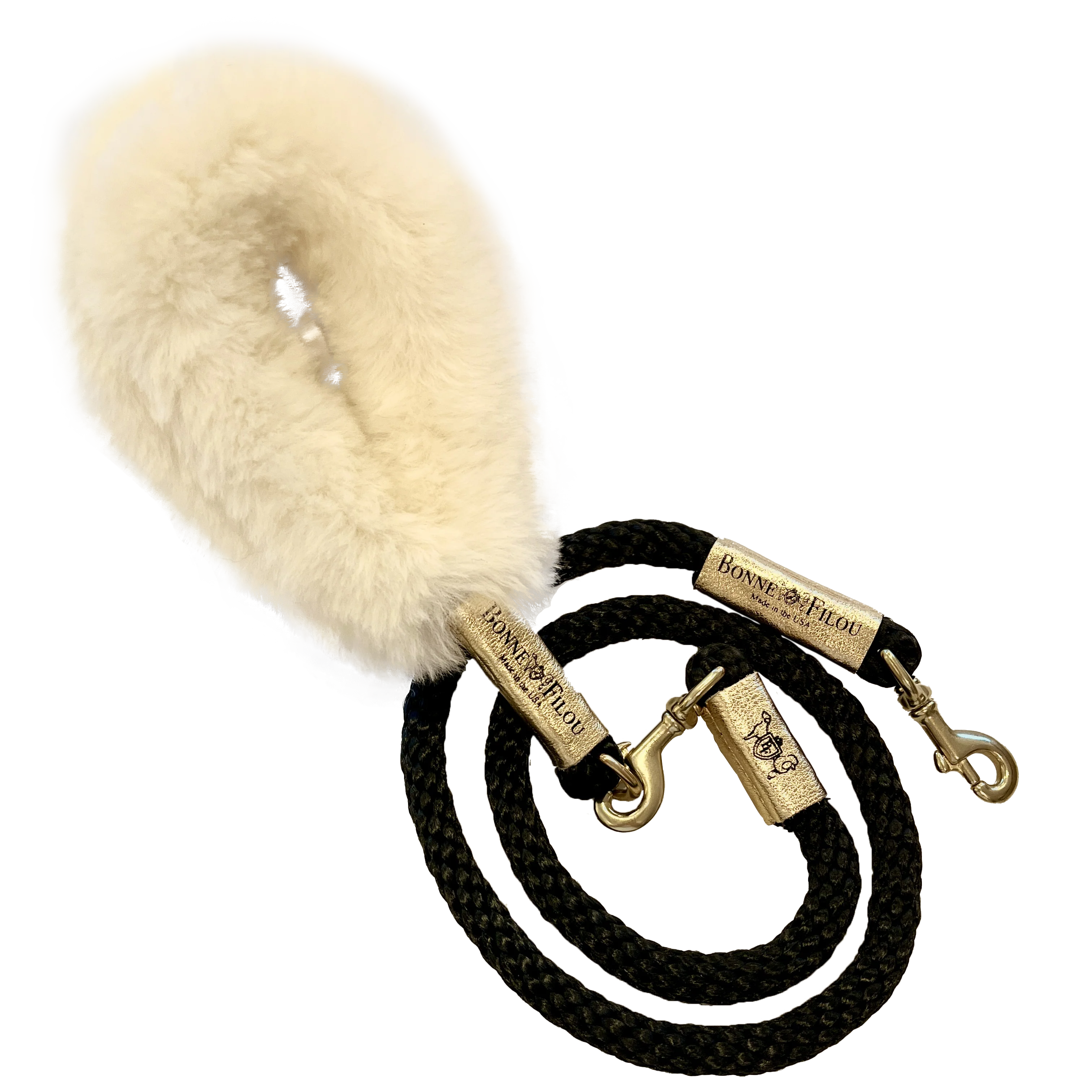 Bundle Shearling Fur Grip + Rope Leash for Dogs - Image 14