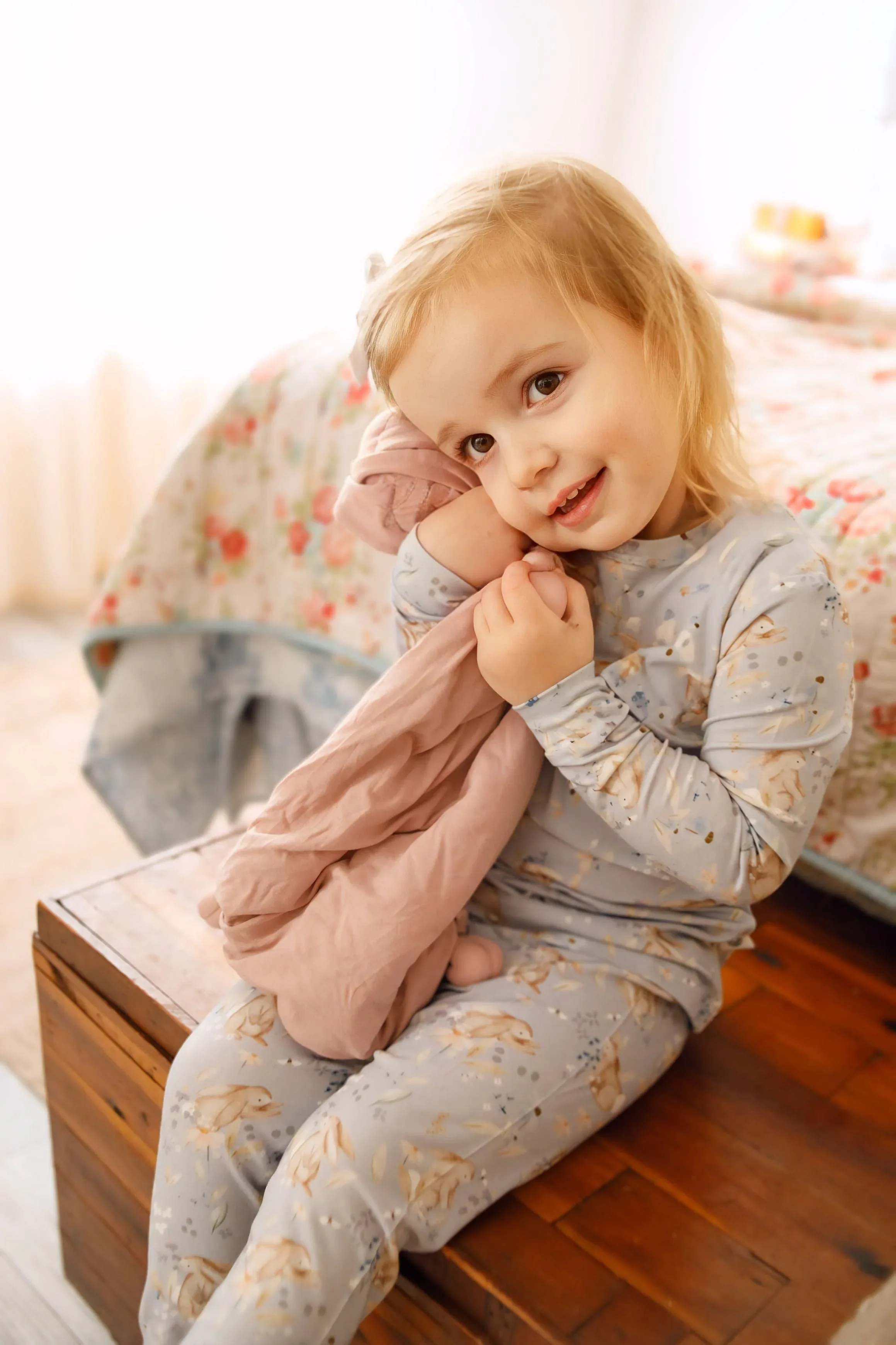 Bunny Blossoms 2pc Bamboo Pajamas - Image 3