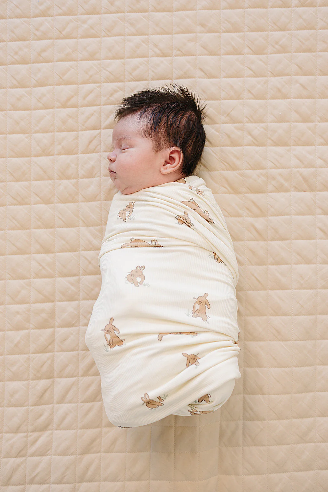 Bunny Ribbed Bamboo Stretch Swaddle - Image 2