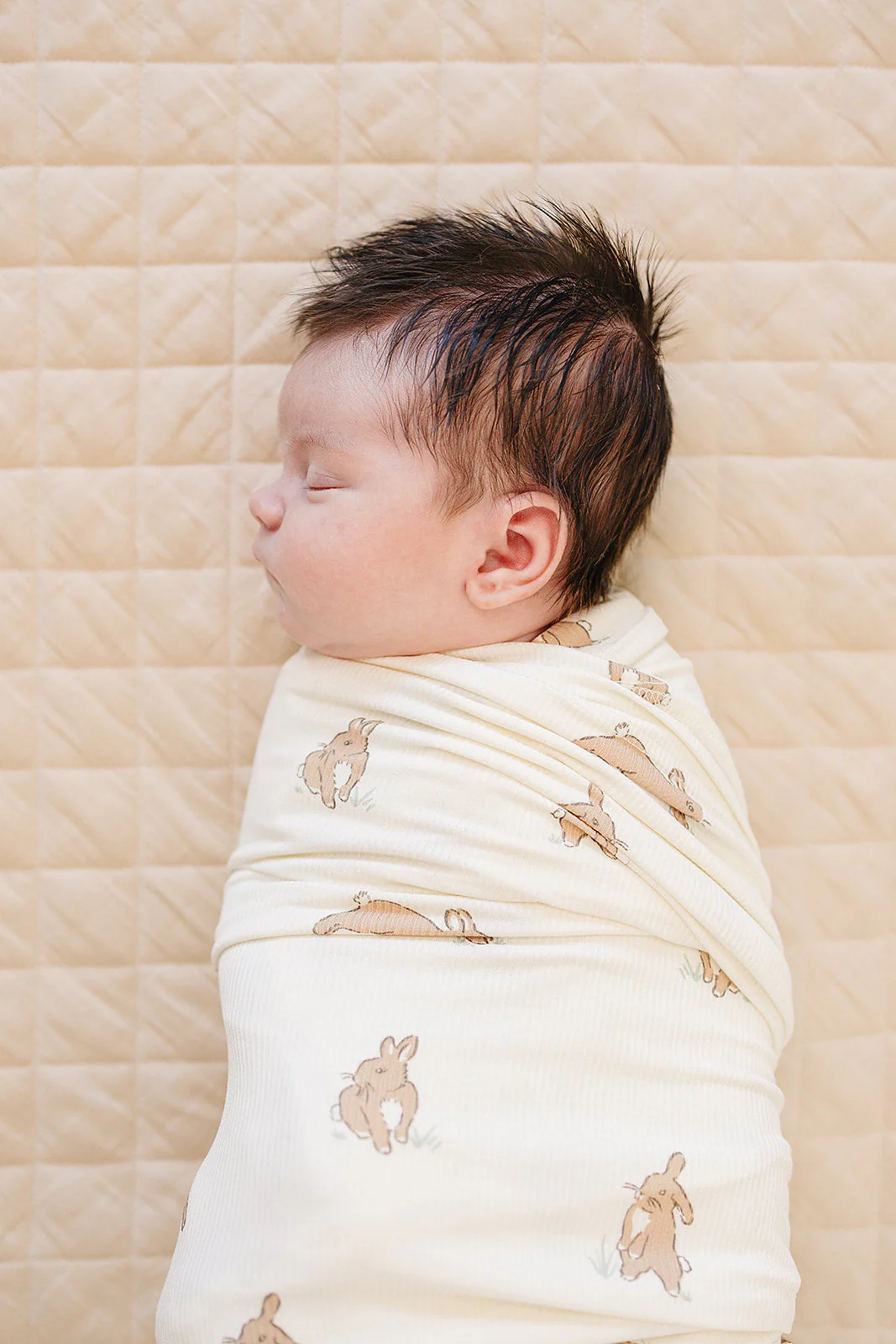 Bunny Ribbed Bamboo Stretch Swaddle - Image 3