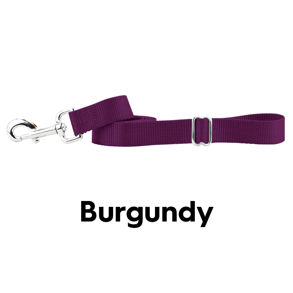 Burgundy Nylon Dog Leash - Image 2