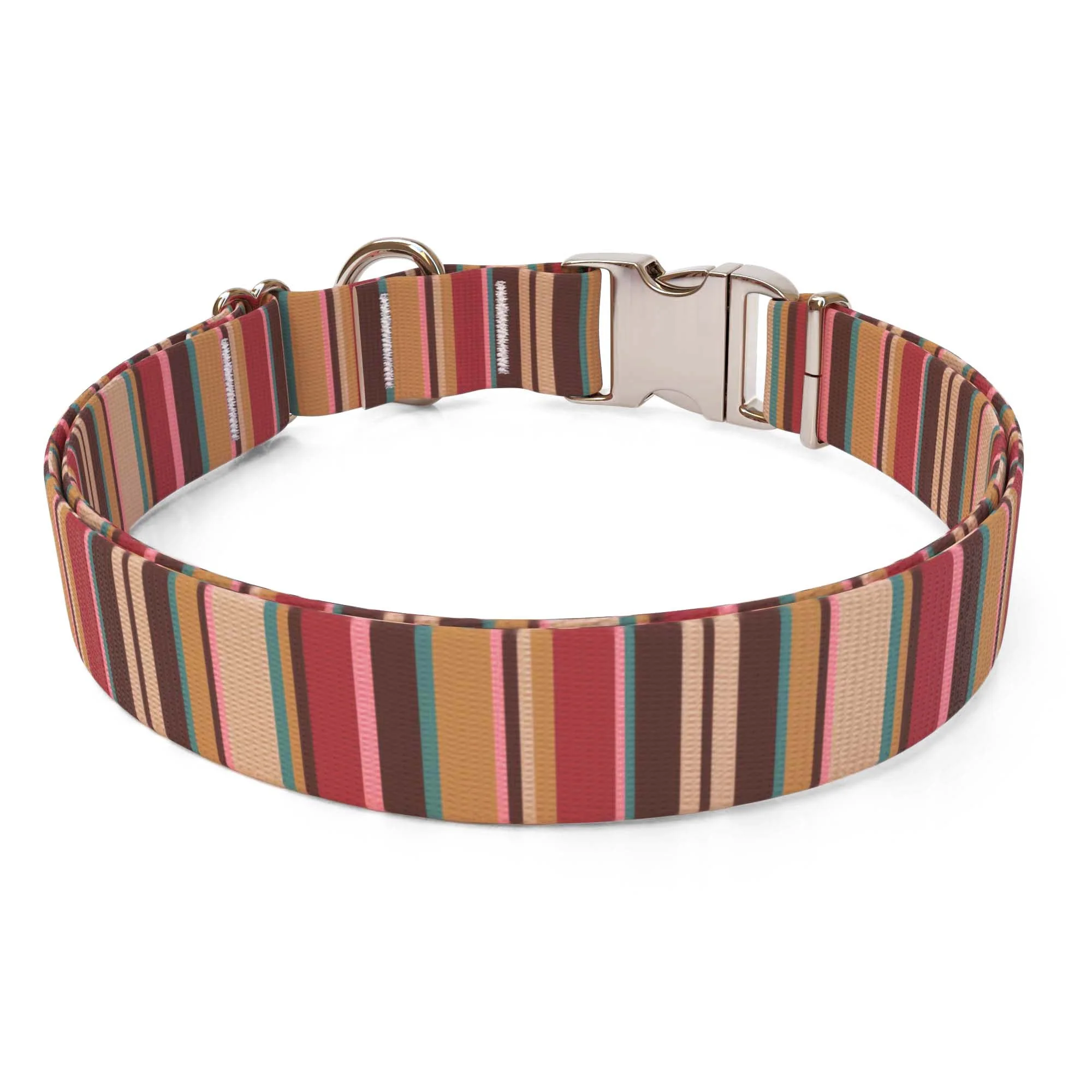 Burgundy Stripes Dog Collar - Image 2