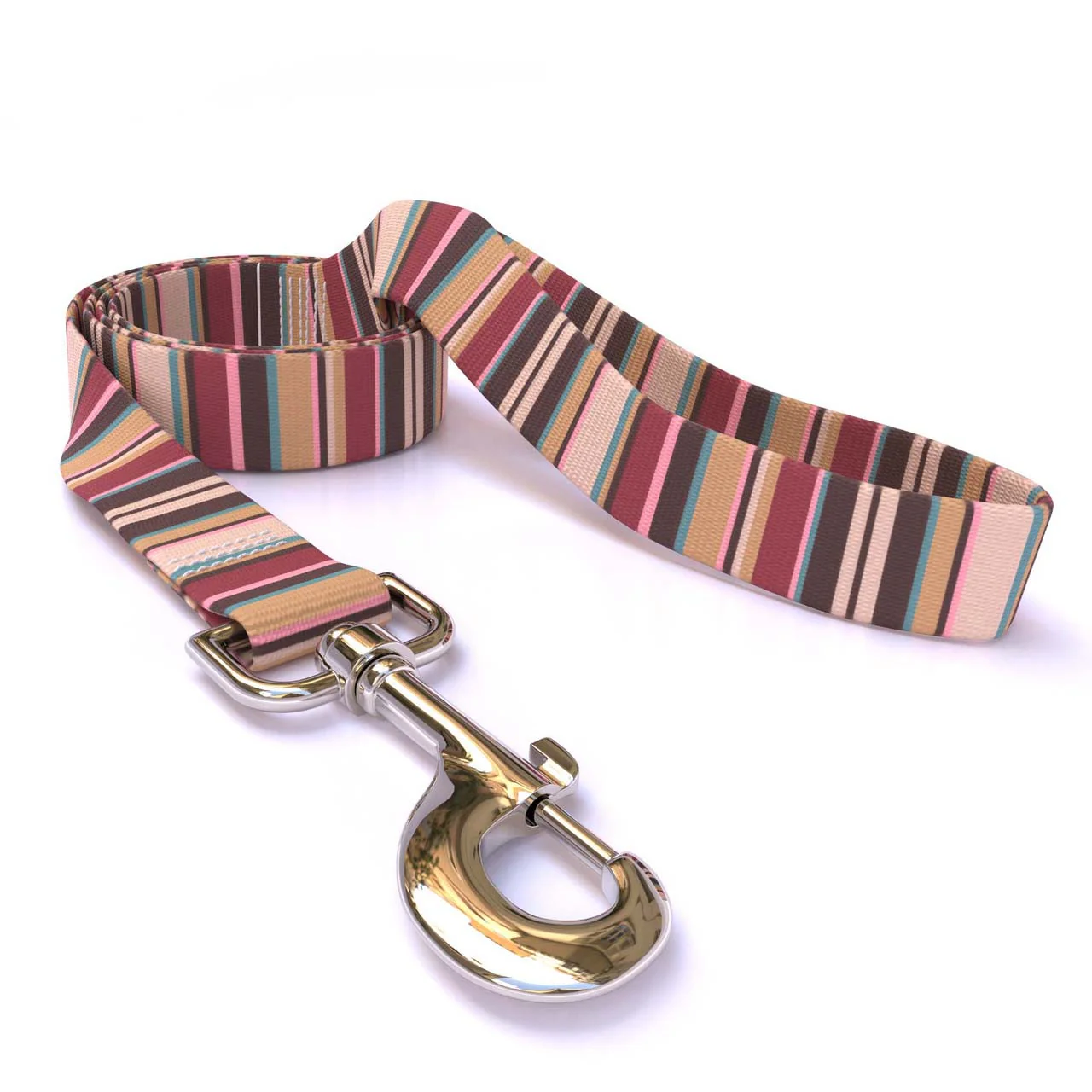 Burgundy Stripes Dog Leash - Image 2
