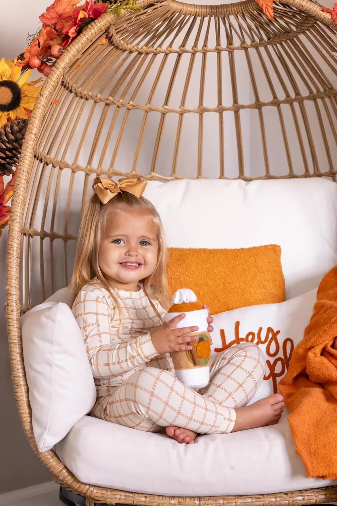 Burnt Orange Plaid 2pc Bamboo Pajamas - Image 2