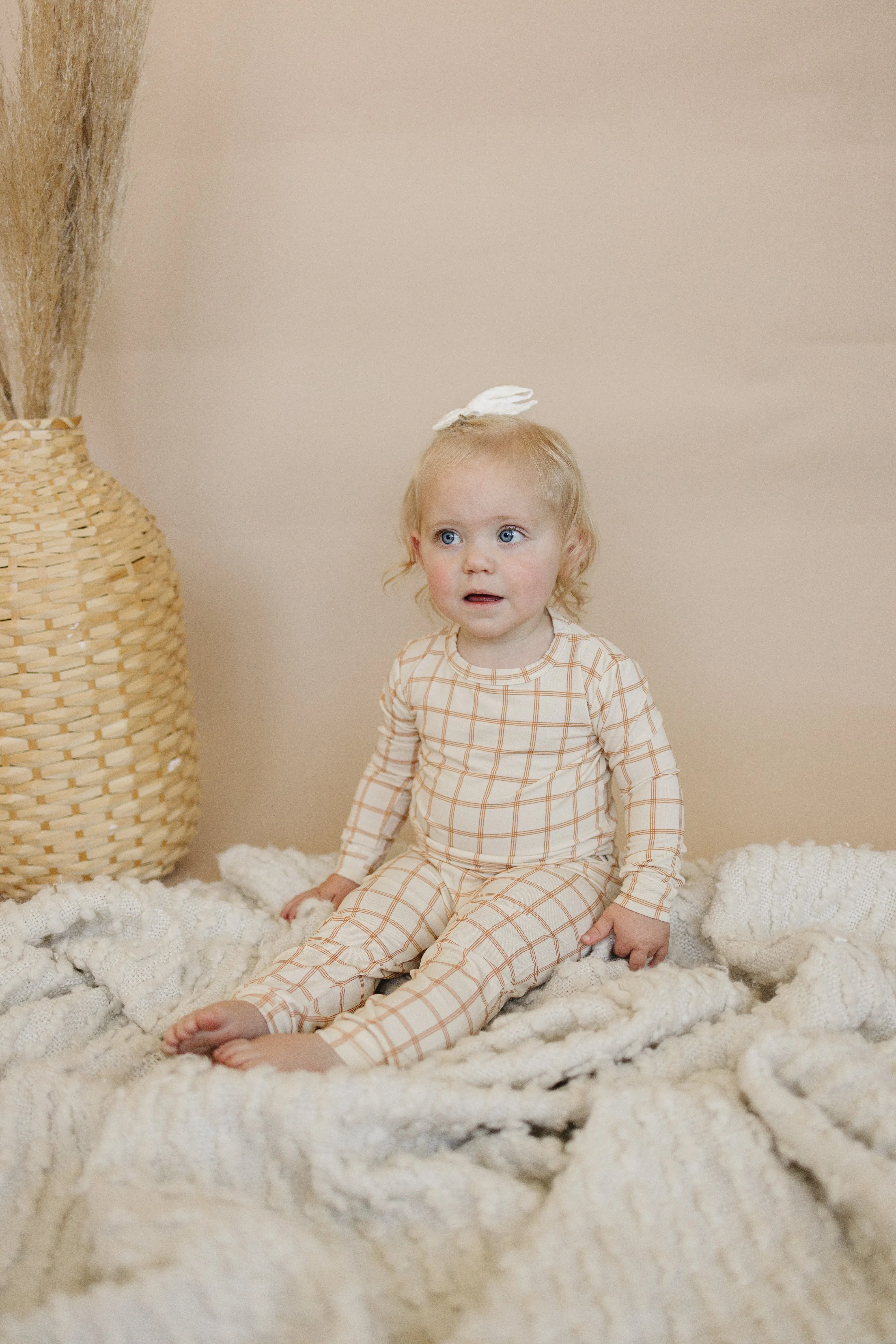 Burnt Orange Plaid 2pc Bamboo Pajamas - Image 5