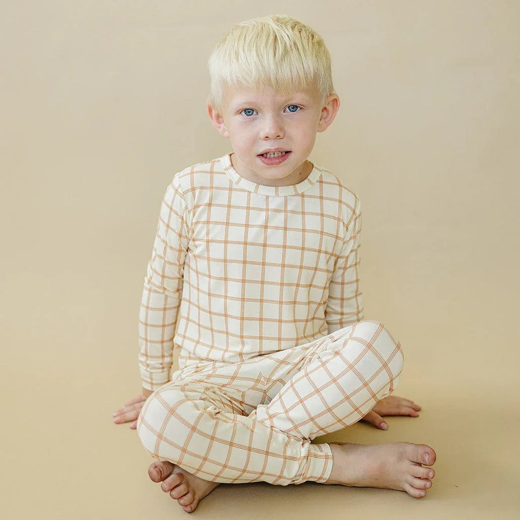 Burnt Orange Plaid 2pc Bamboo Pajamas - Image 8