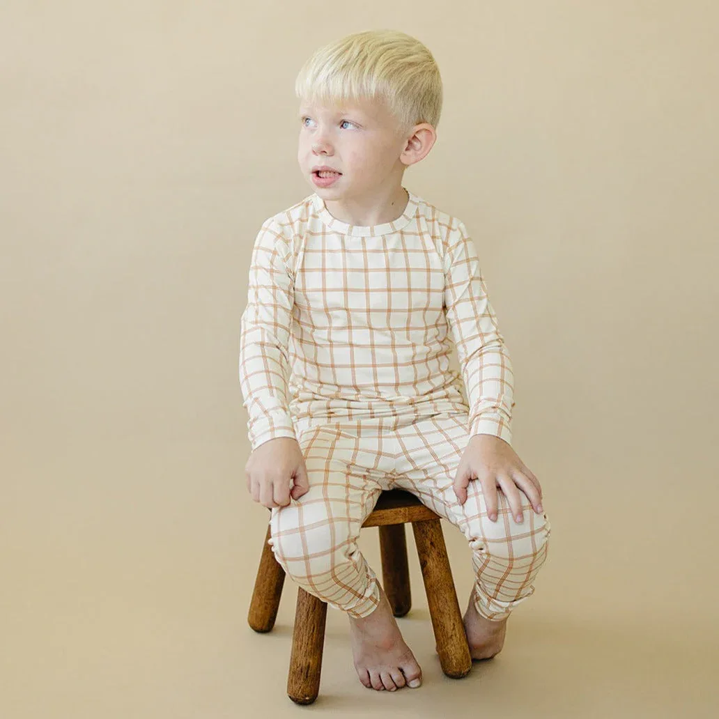 Burnt Orange Plaid 2pc Bamboo Pajamas - Image 9