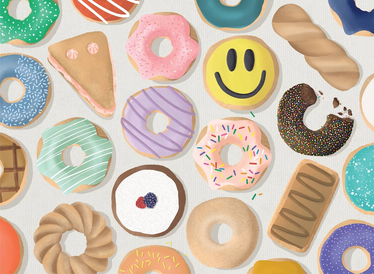 But First, Donuts 500 Piece Jigsaw Puzzle by Puzzlefolk - Image 2