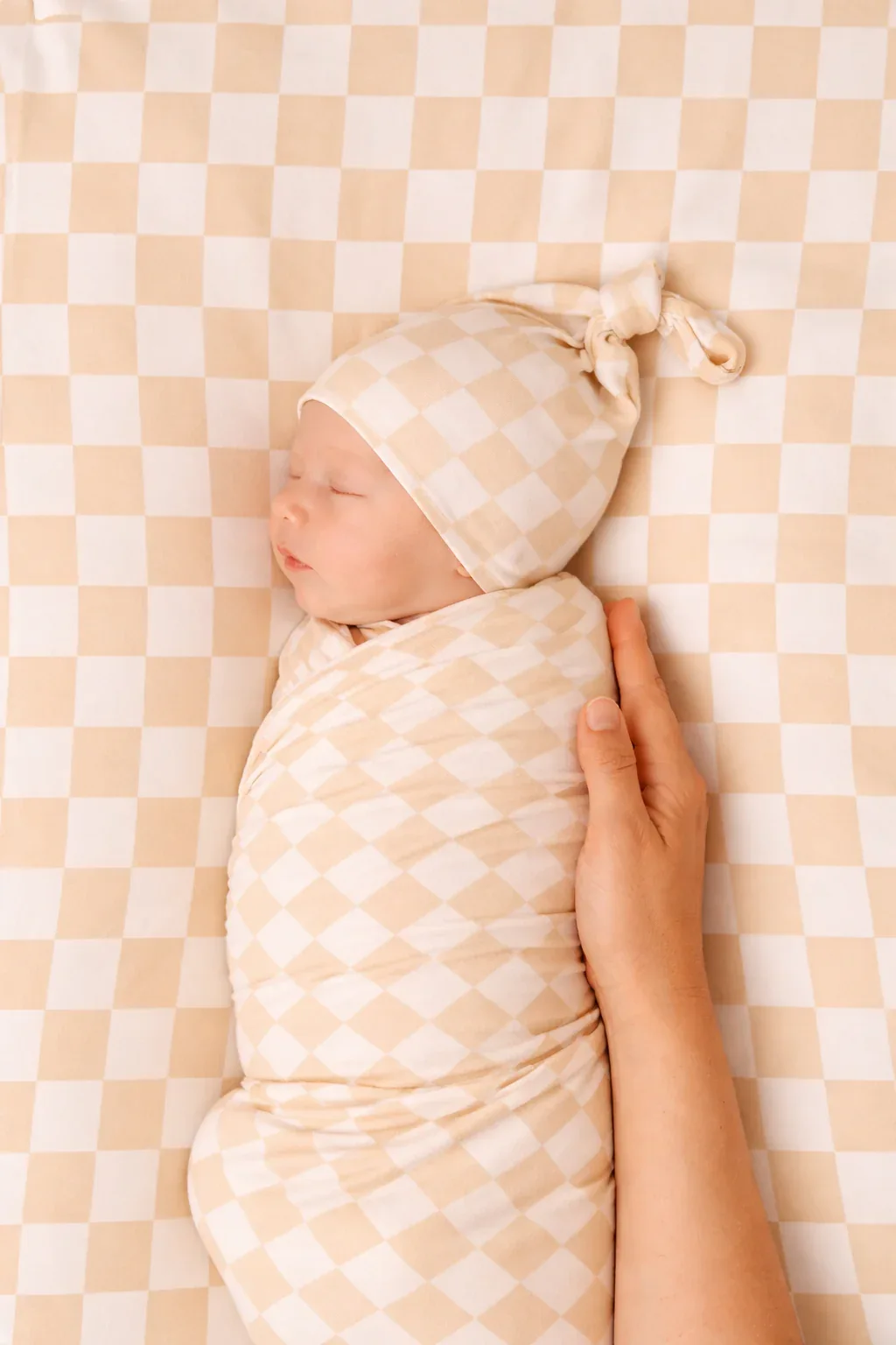 Butter Yellow Checkered Knotted Hat - Image 2