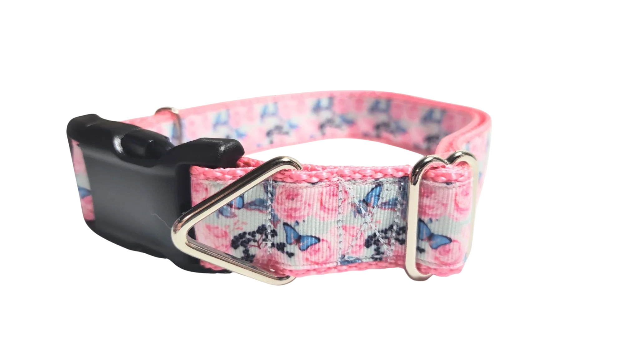 Butterflies and Roses Nylon Dog Collar - Image 4