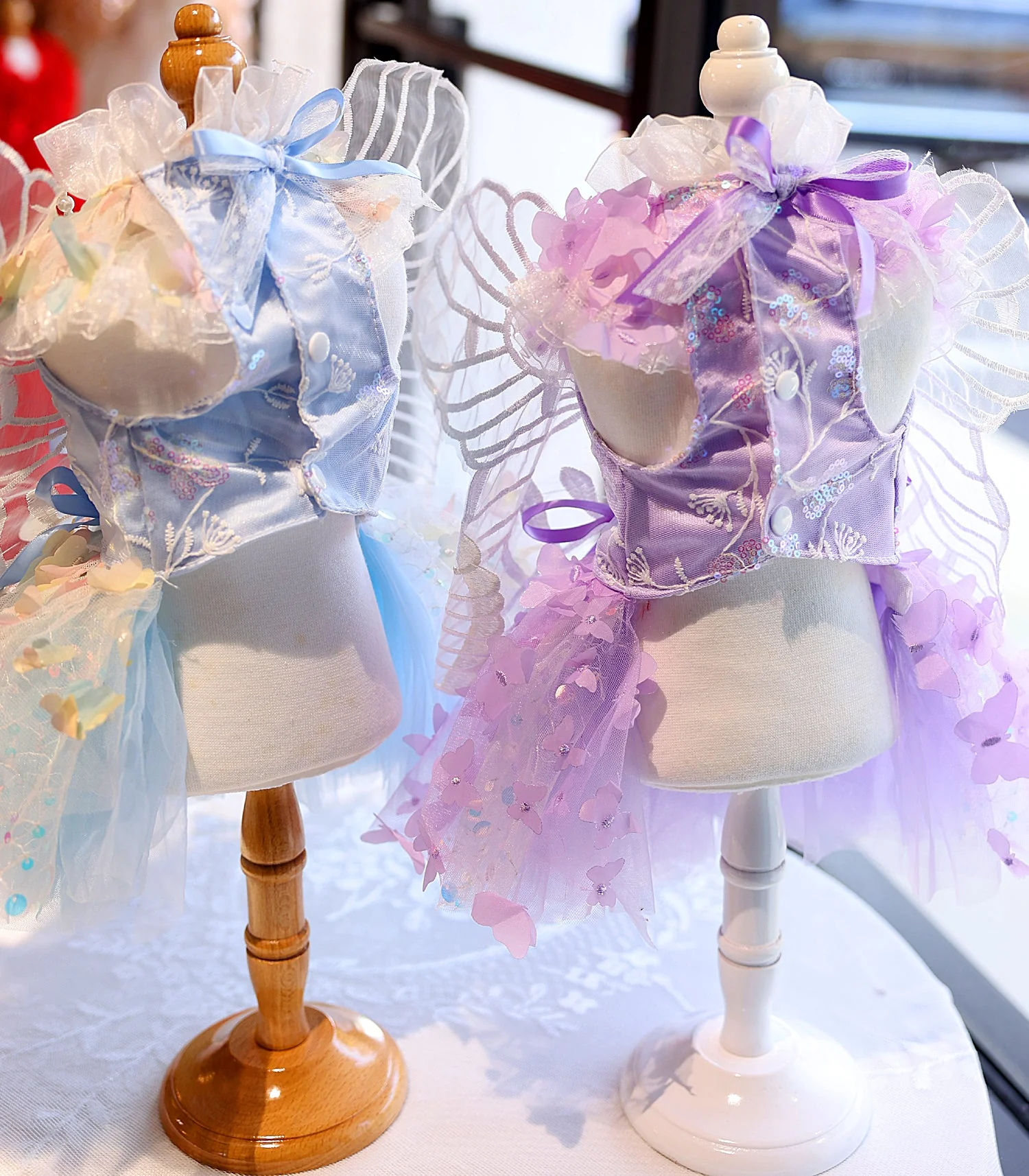 Butterfly Fairy Dog Dress with Wings – Luxury Tulle Pet Princess Outfit - Image 3
