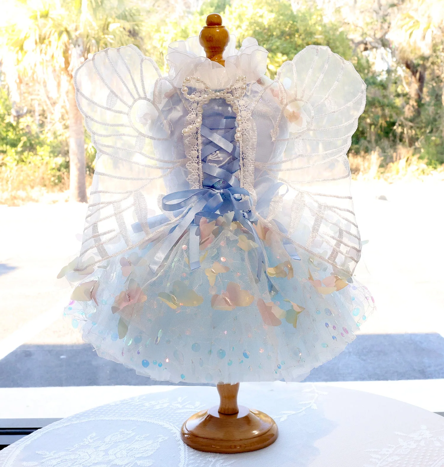 Butterfly Fairy Dog Dress with Wings – Luxury Tulle Pet Princess Outfit - Image 5