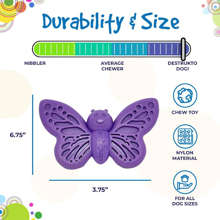 Butterfly Nylon Chew & Enrichment Toy | 2-in-1 for Aggressive Chewers | SodaPup - Image 6