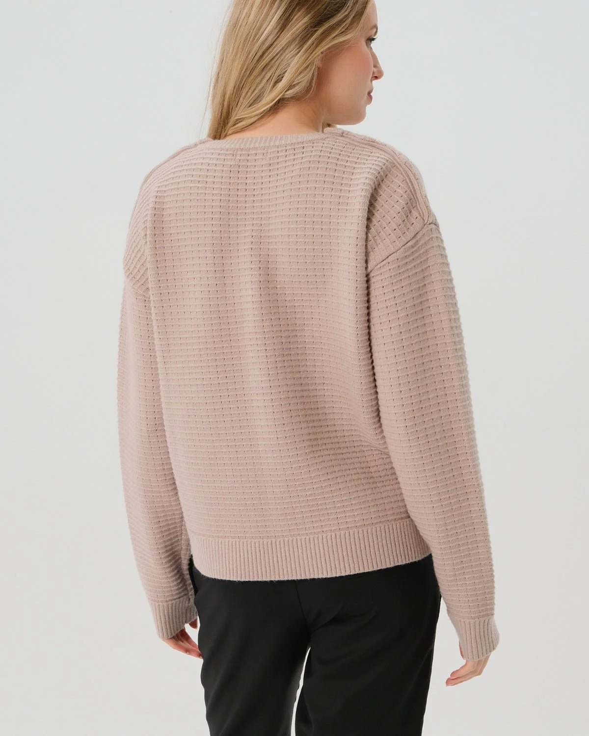 Button-Shoulder Maternity & Nursing Sweater w/Thumbhole Feature - Image 10
